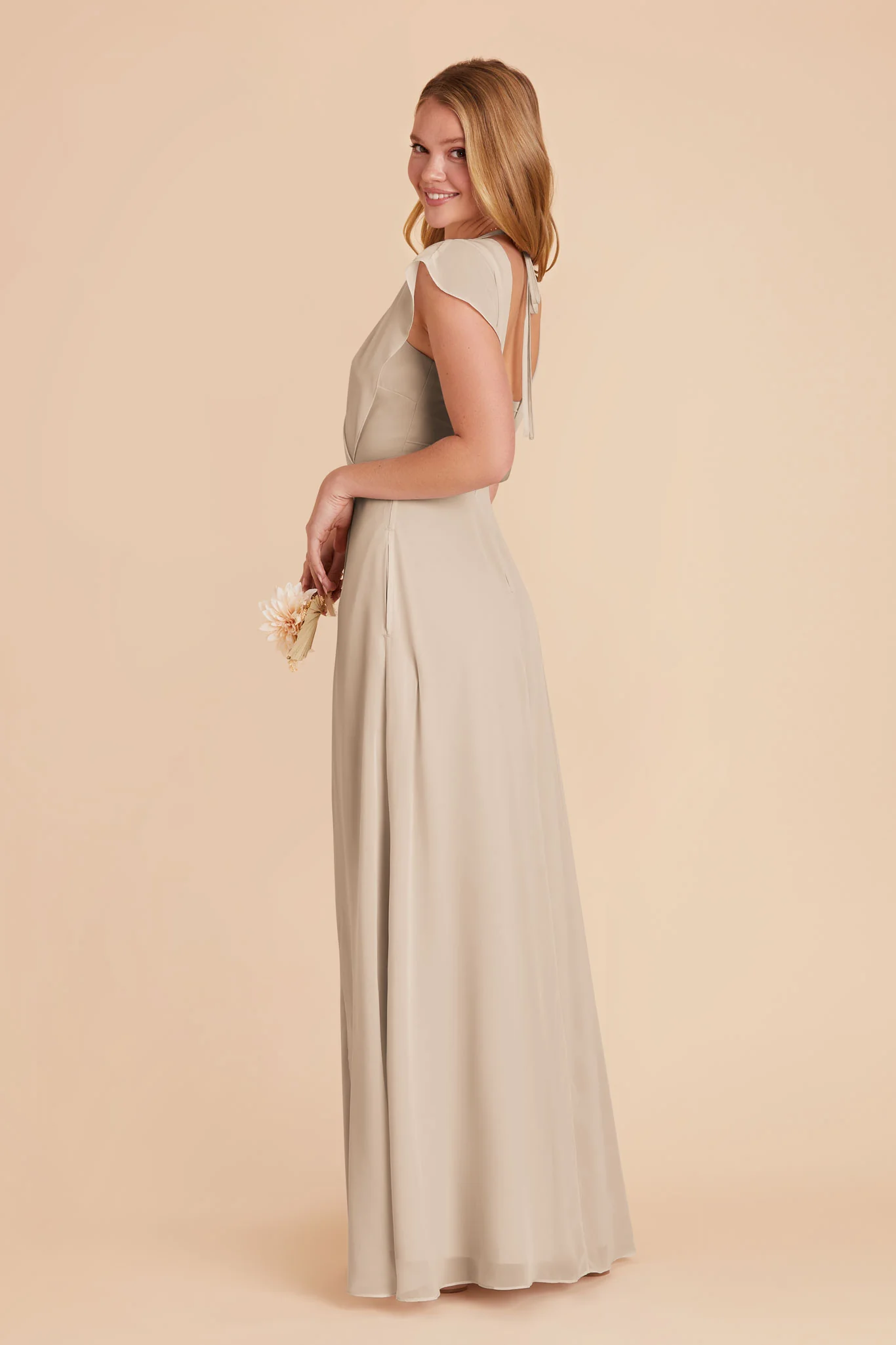 Violet Chiffon Dress - Classic Champagne - Image 11