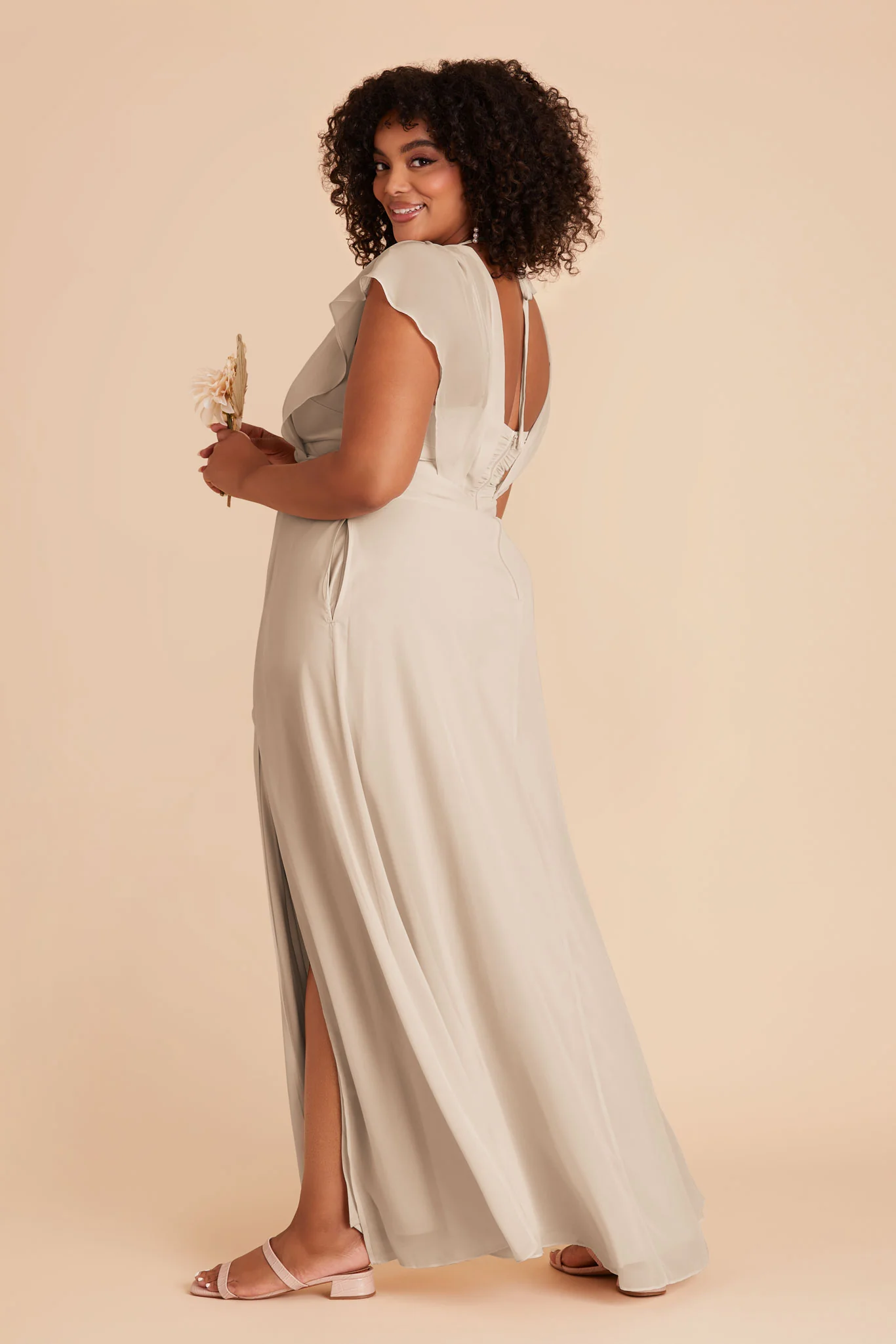 Violet Chiffon Dress - Classic Champagne - Image 16