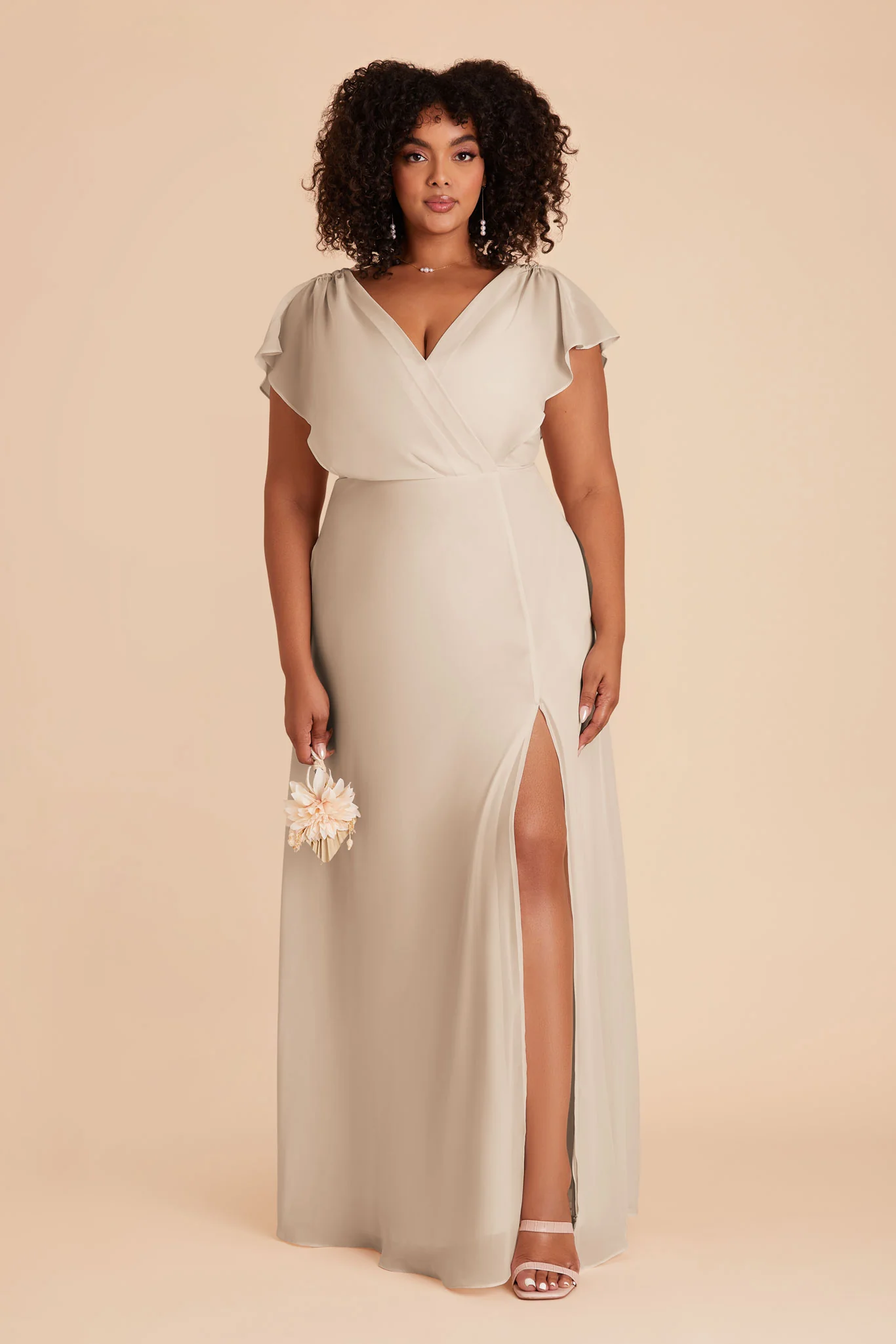 Violet Chiffon Dress - Classic Champagne - Image 2
