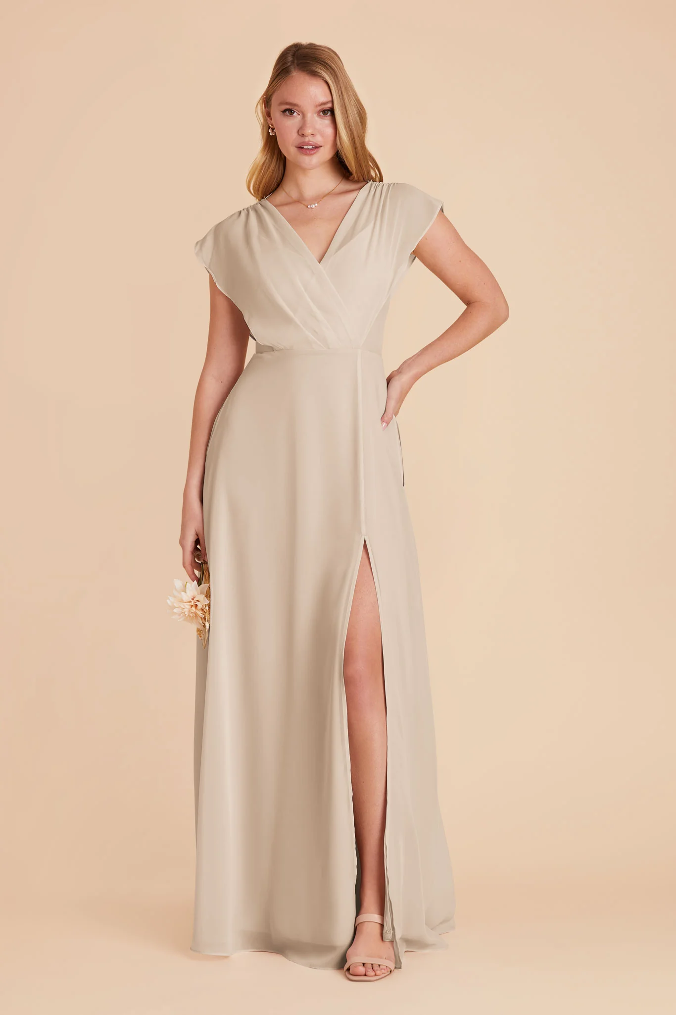 Violet Chiffon Dress - Classic Champagne - Image 4