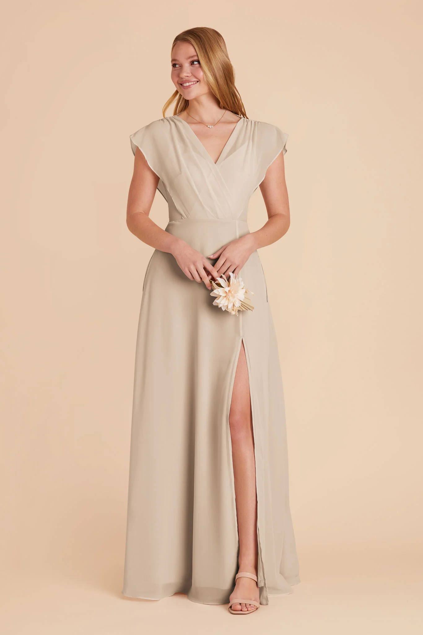 Violet Chiffon Dress - Classic Champagne - Image 6