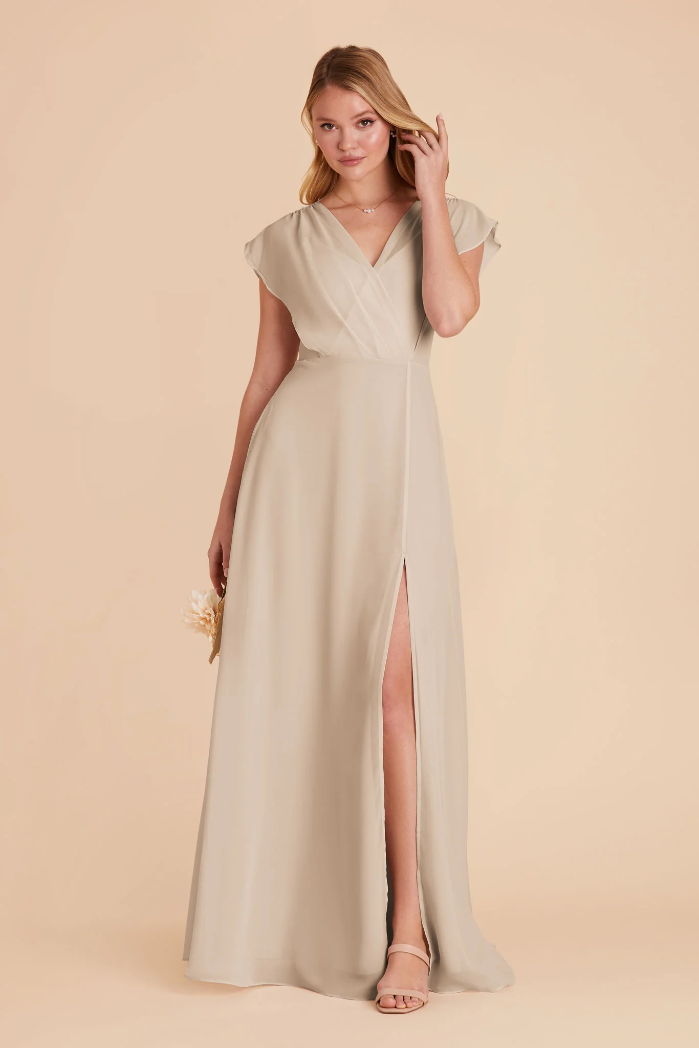 Violet Chiffon Dress - Classic Champagne - Image 7