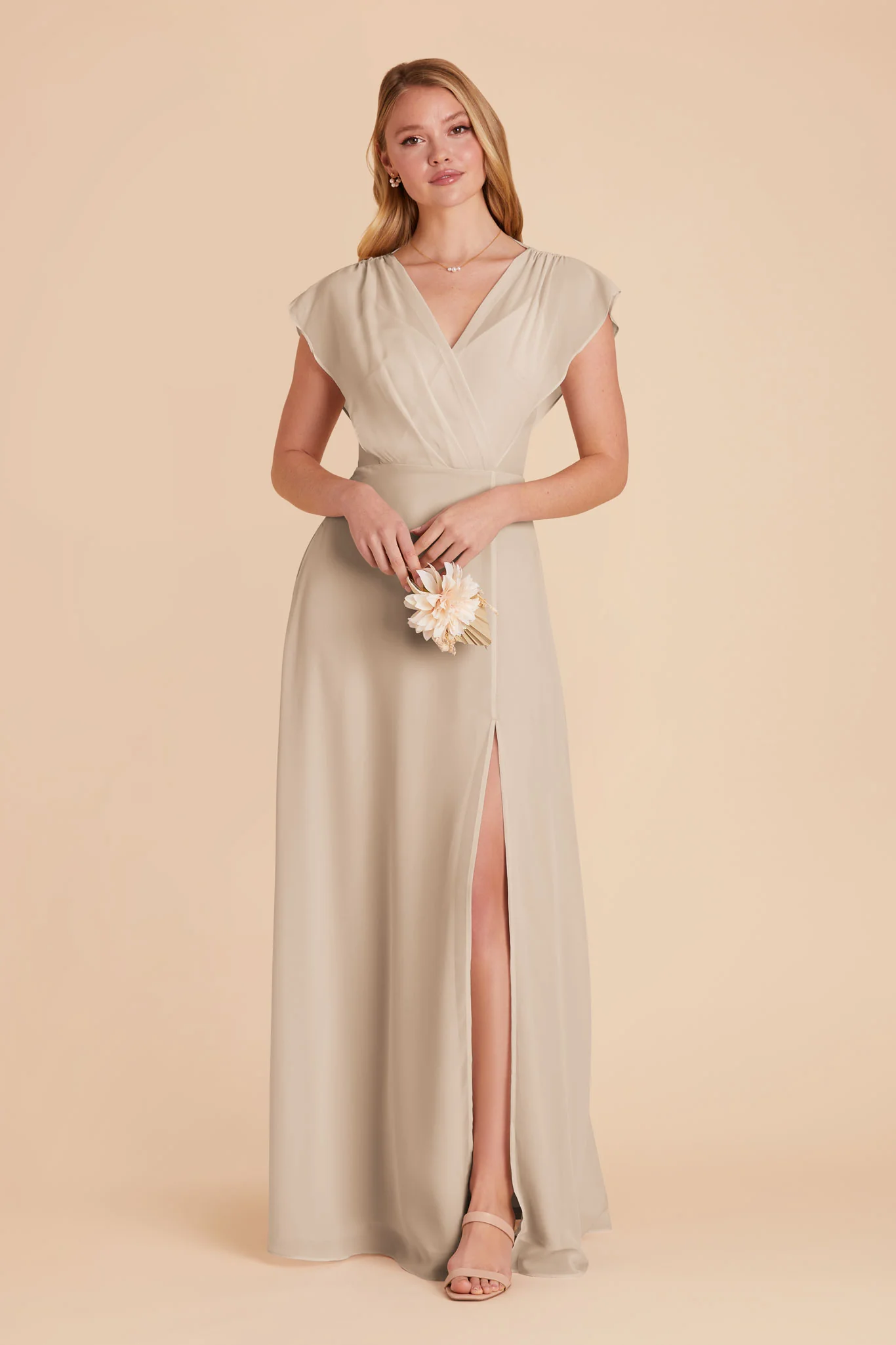 Violet Chiffon Dress - Classic Champagne - Image 9