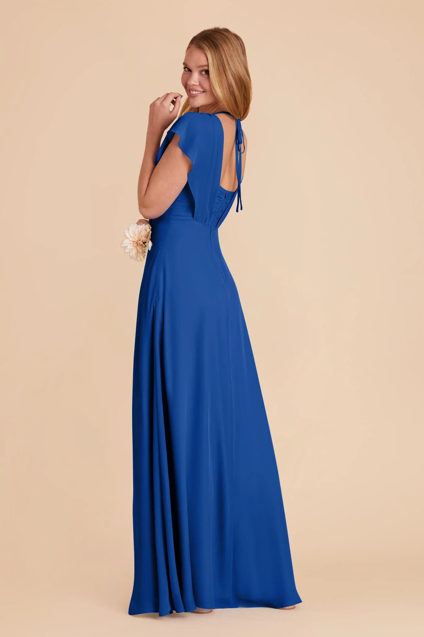 Violet Chiffon Dress - Cobalt Blue - Image 5