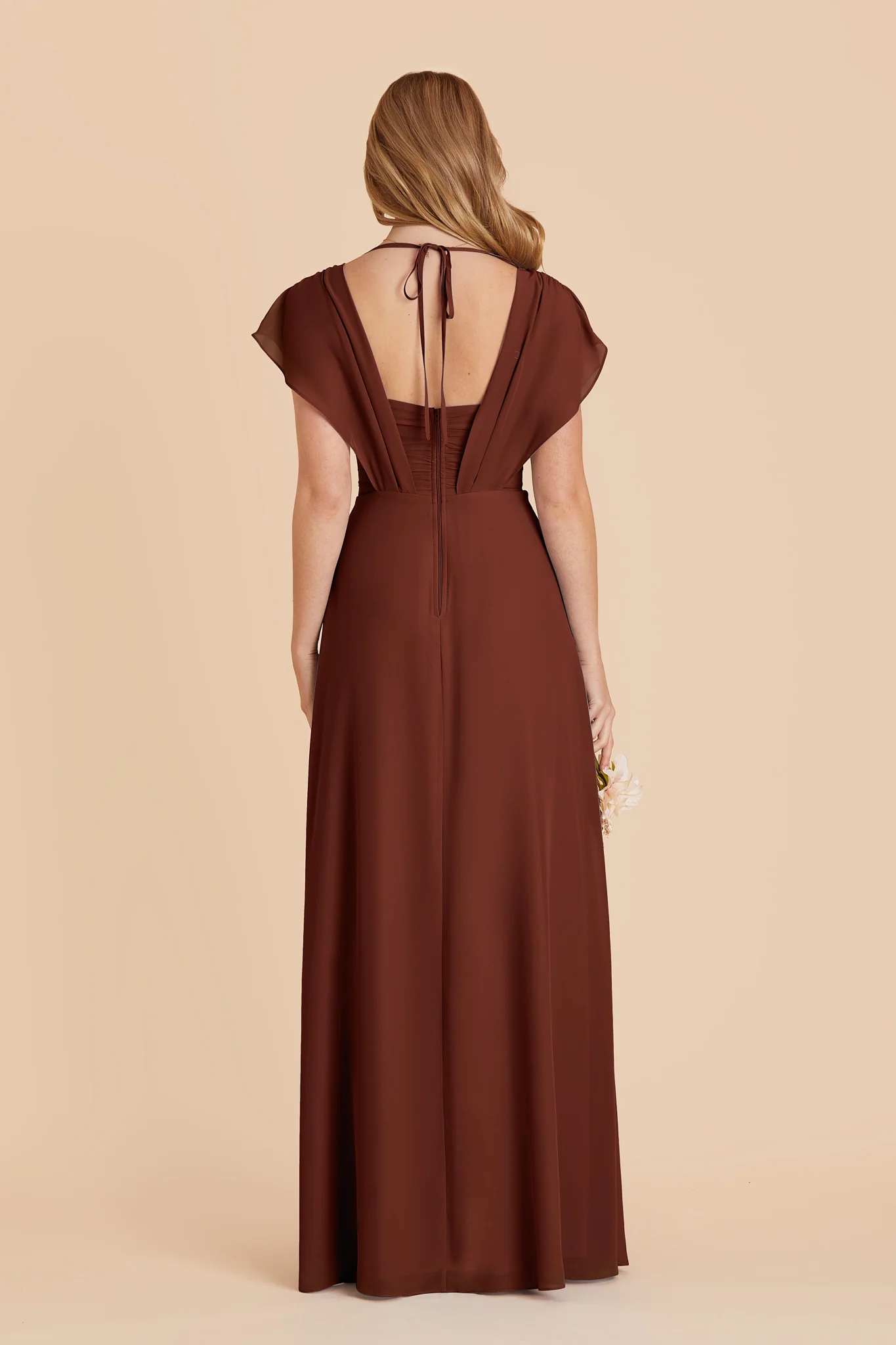 Violet Chiffon Dress - Cognac - Image 5