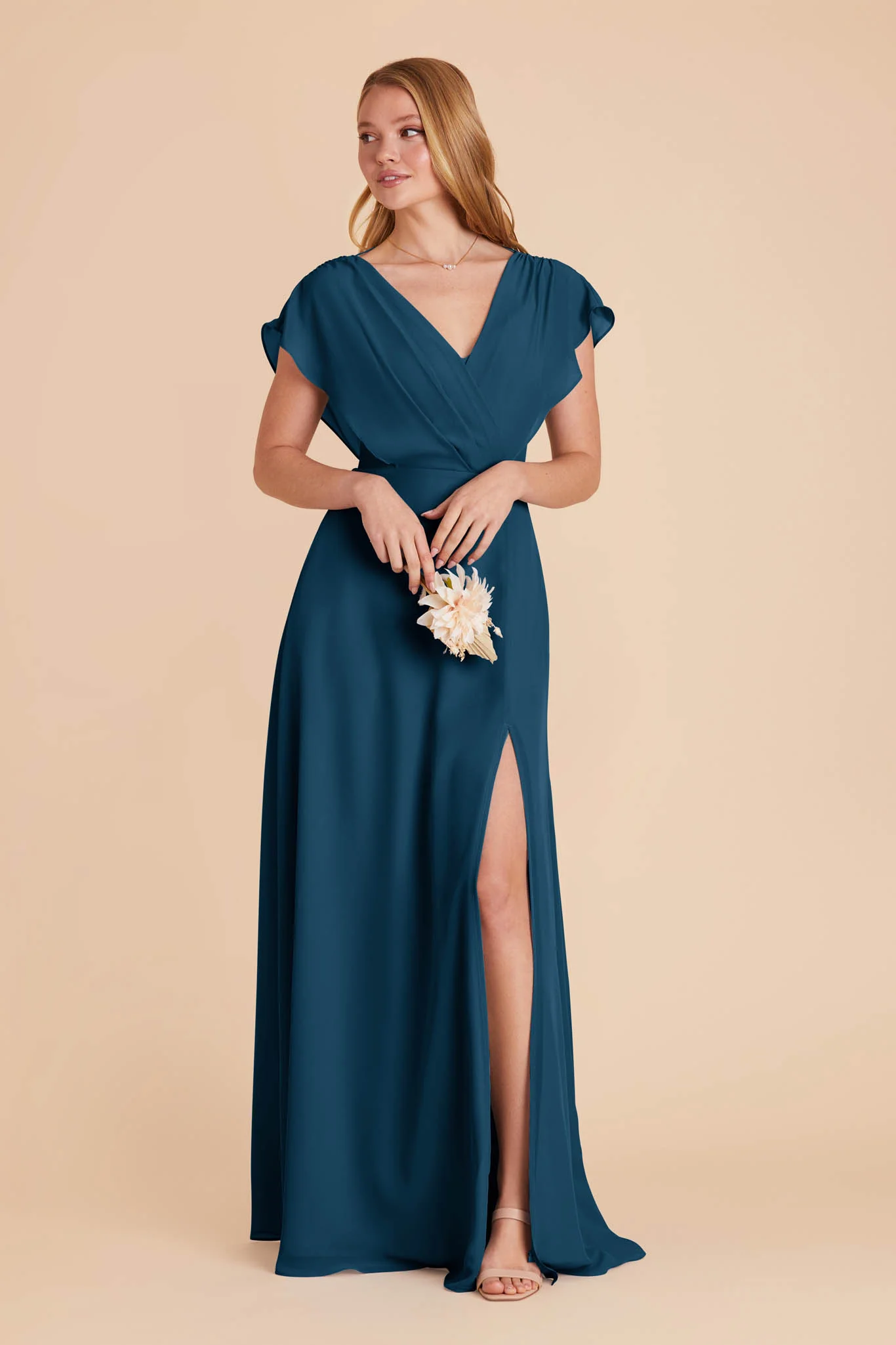 Violet Chiffon Dress - Dark Teal - Image 7