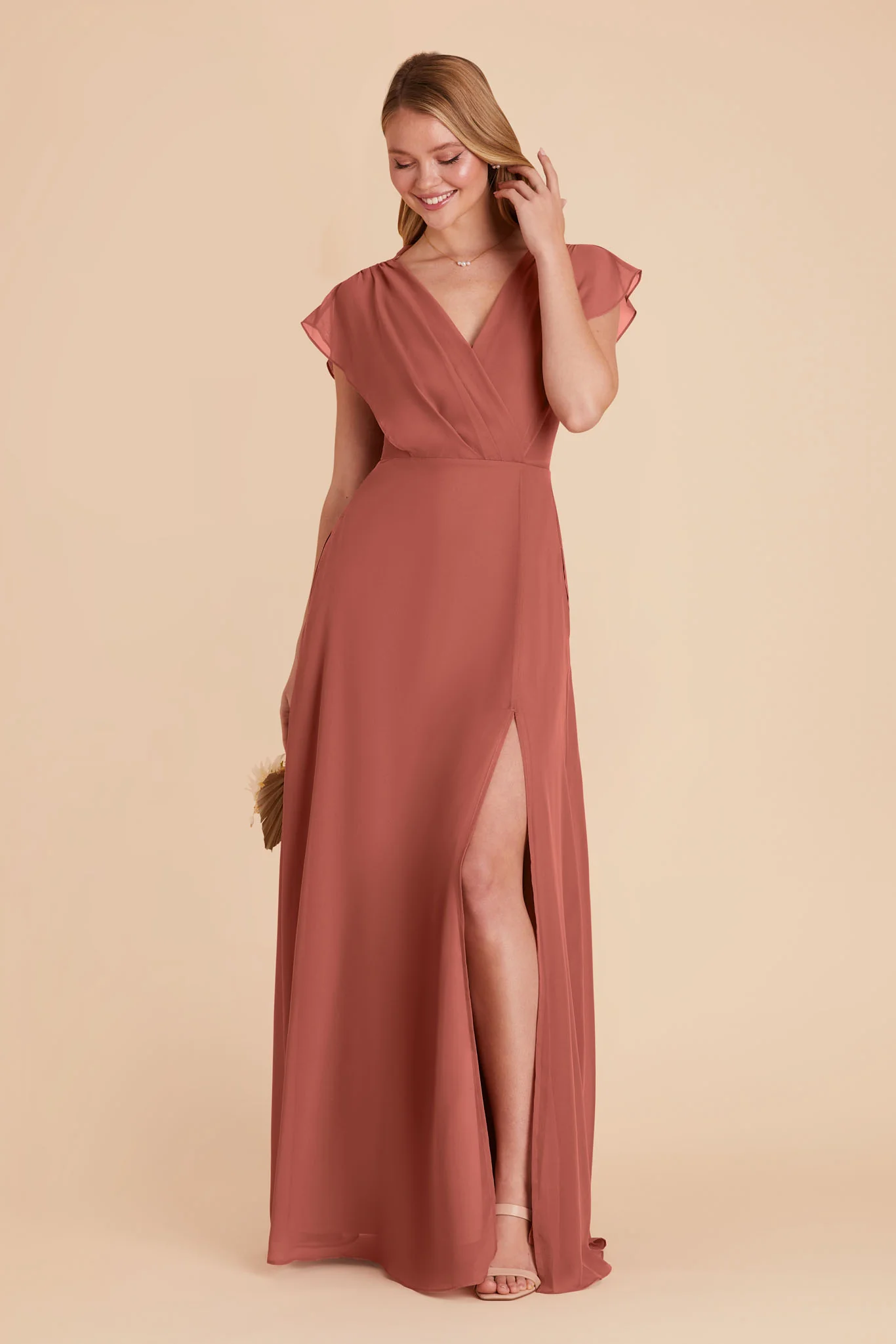 Violet Chiffon Dress - Desert Rose - Image 10