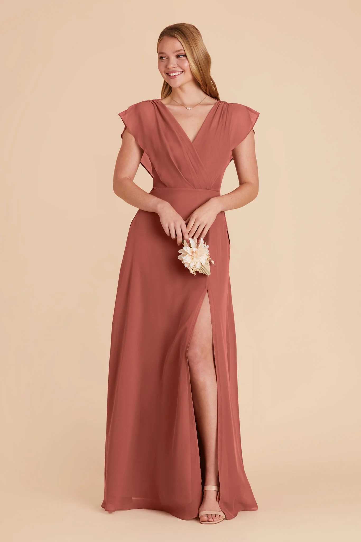 Violet Chiffon Dress - Desert Rose - Image 11