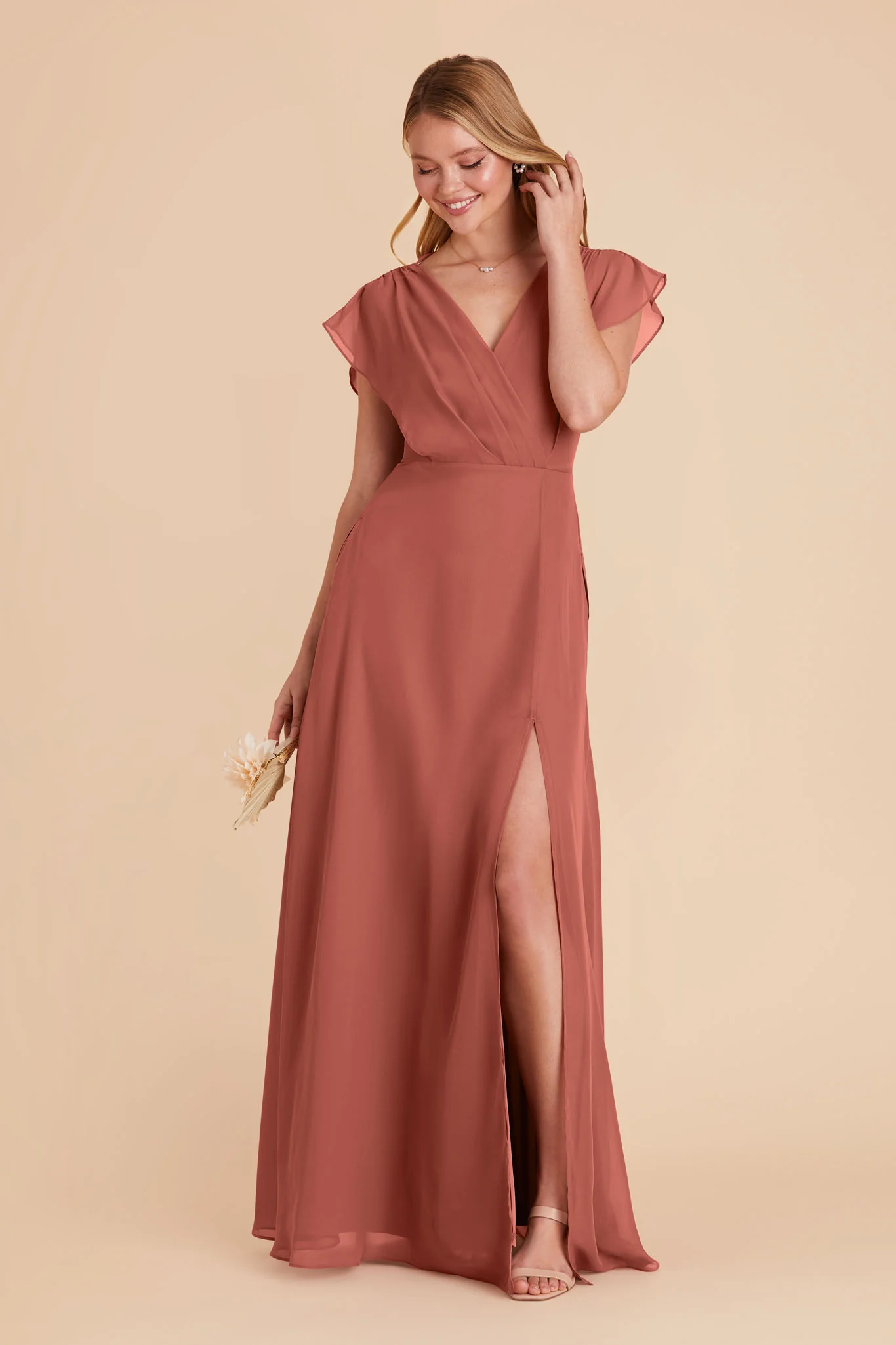 Violet Chiffon Dress - Desert Rose - Image 12