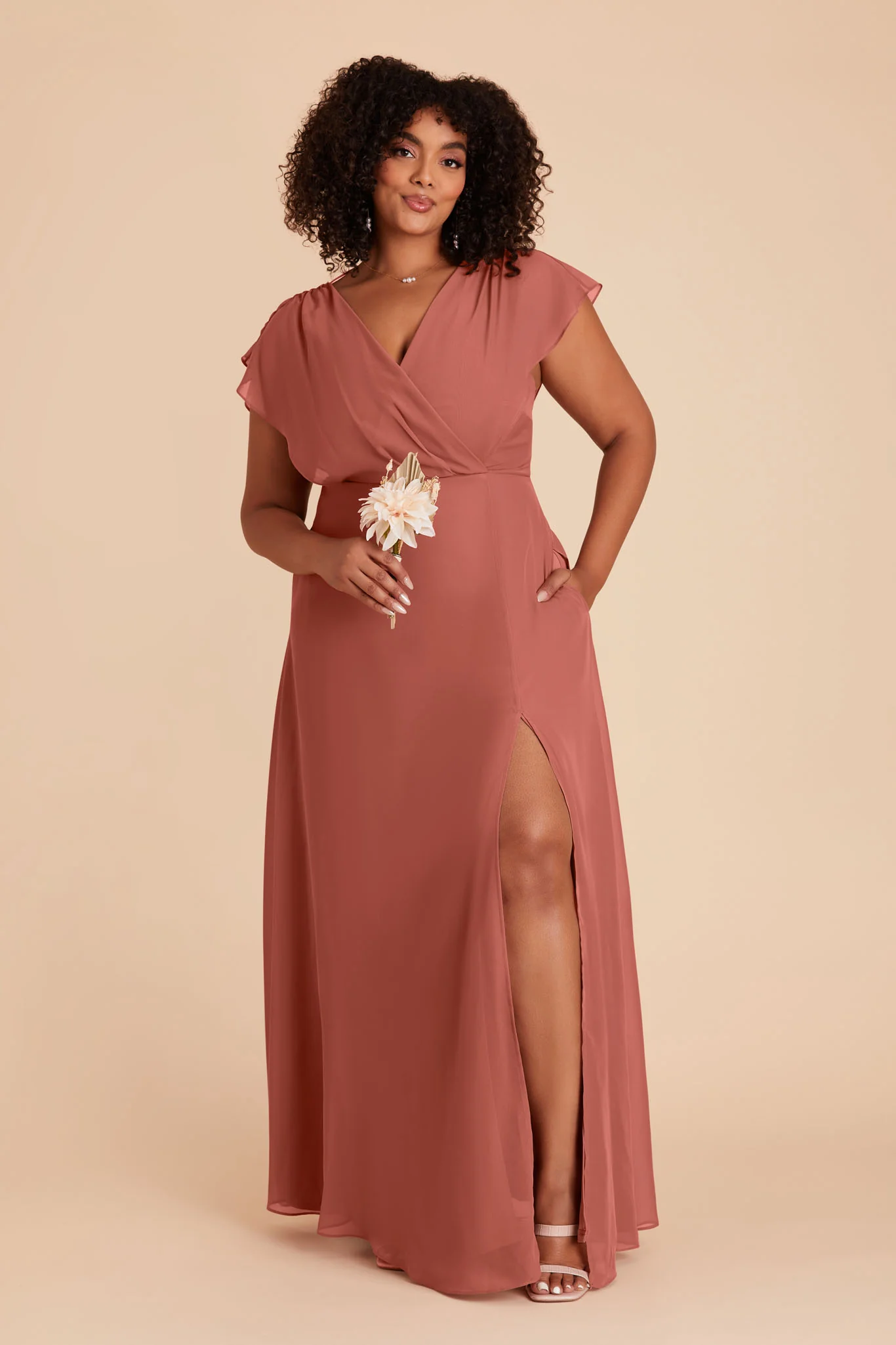 Violet Chiffon Dress - Desert Rose - Image 13