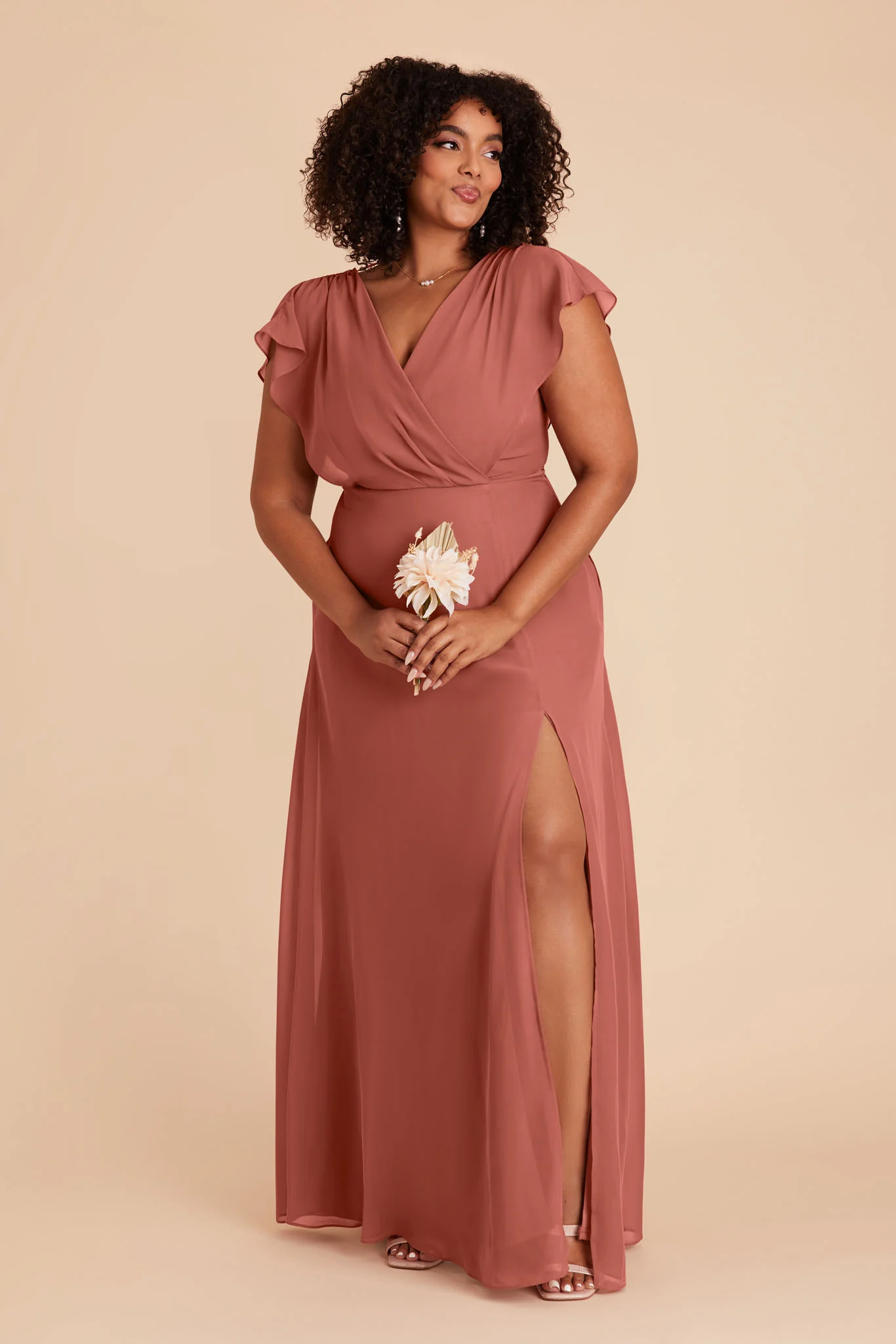 Violet Chiffon Dress - Desert Rose - Image 14