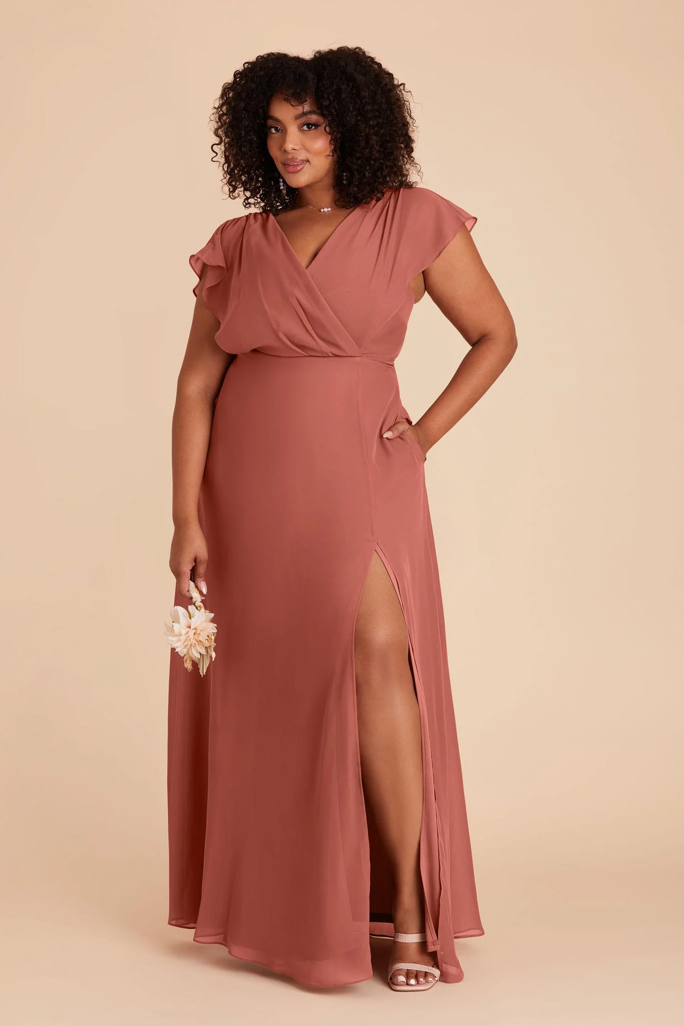 Violet Chiffon Dress - Desert Rose - Image 2