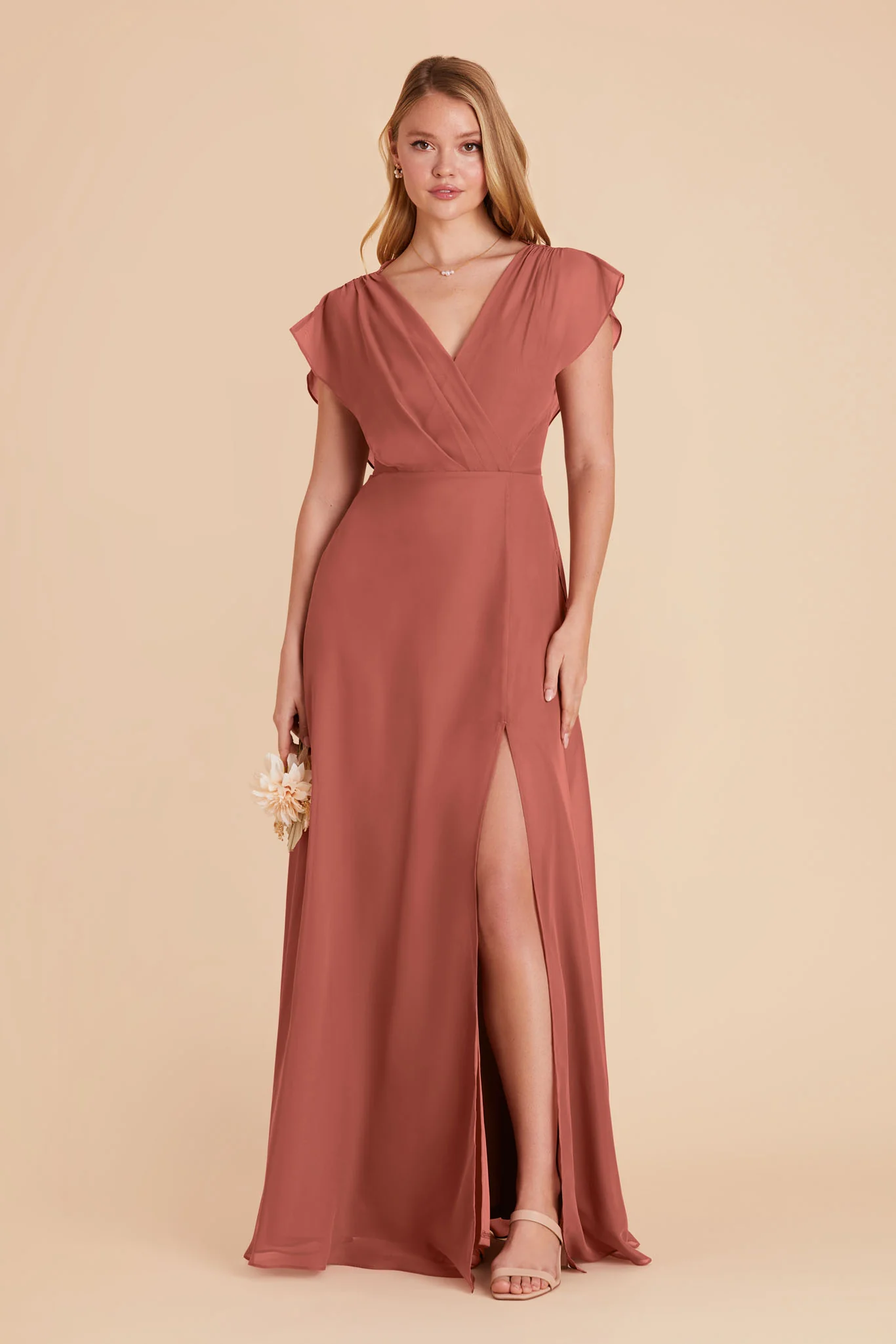 Violet Chiffon Dress - Desert Rose - Image 3
