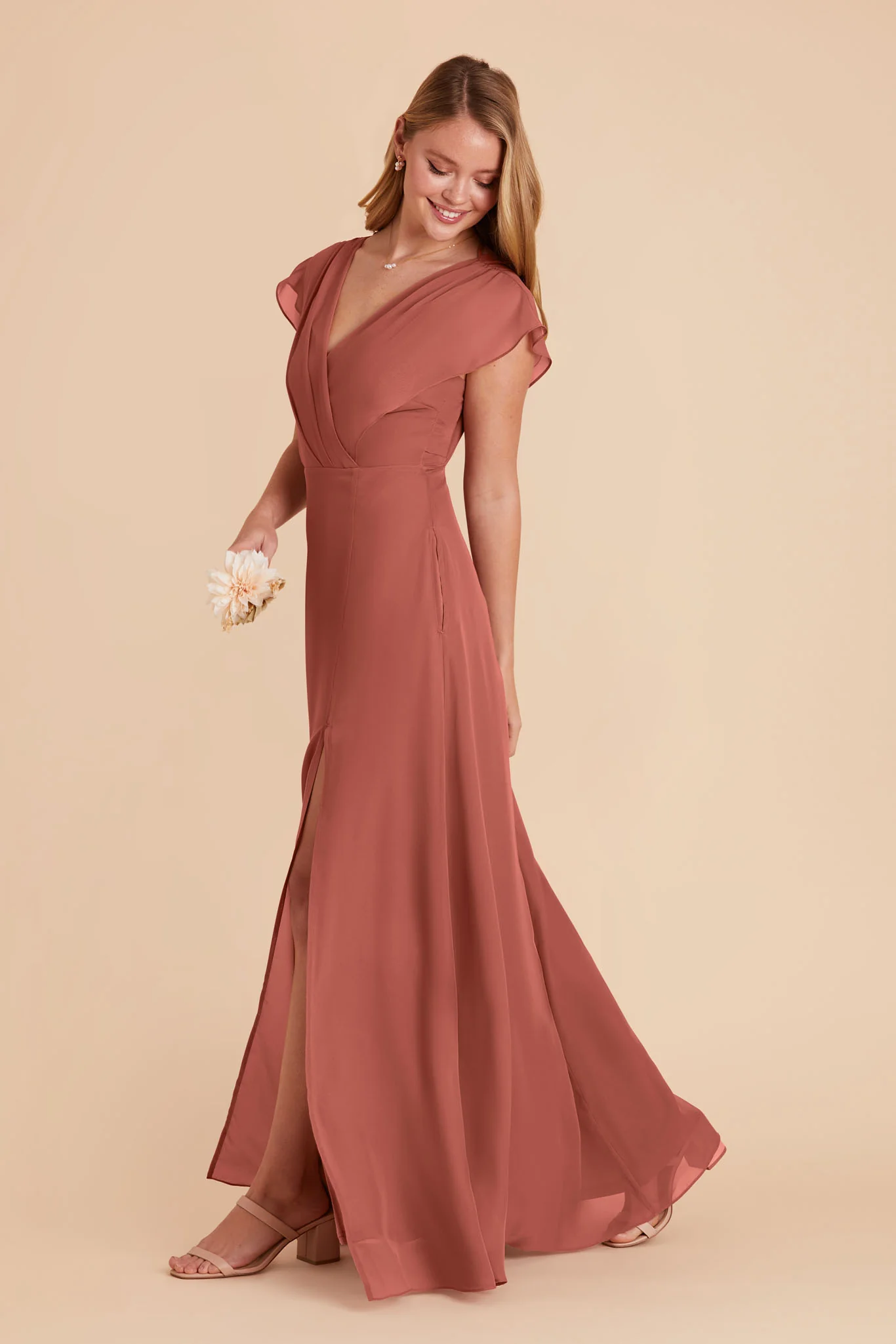 Violet Chiffon Dress - Desert Rose - Image 4