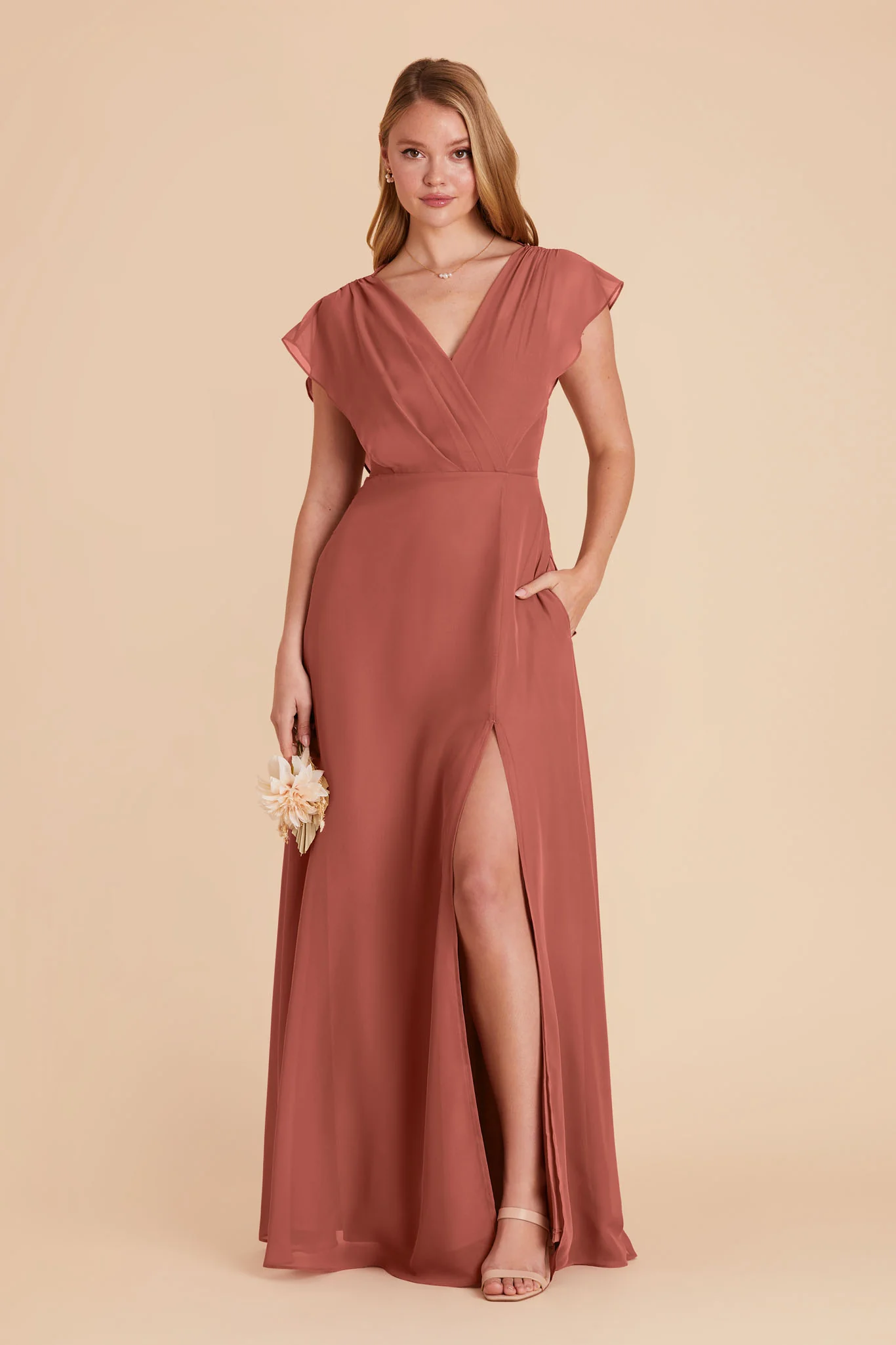 Violet Chiffon Dress - Desert Rose - Image 6