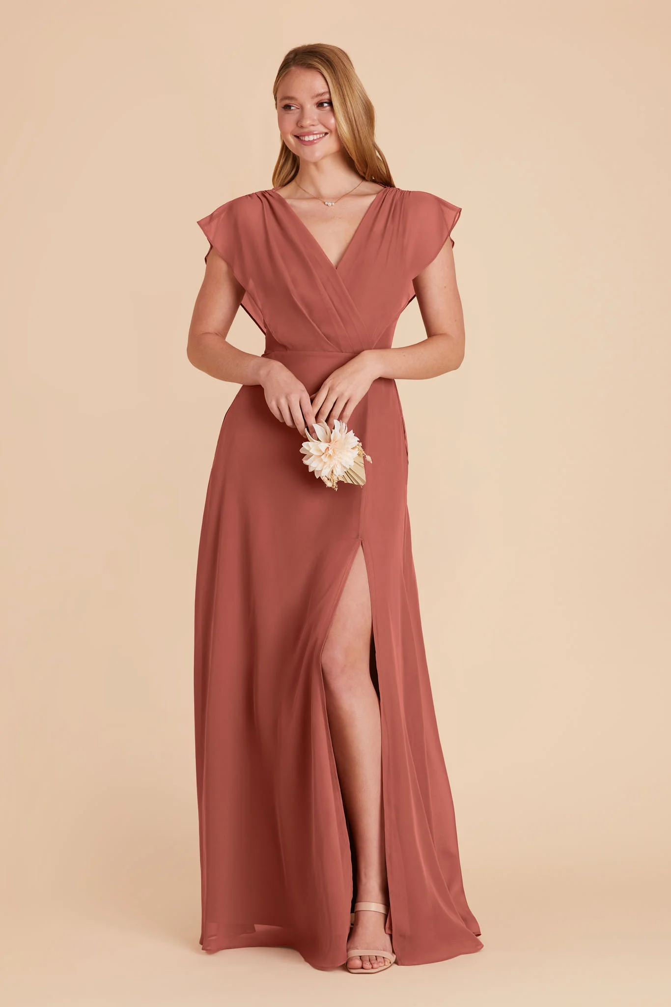 Violet Chiffon Dress - Desert Rose - Image 8