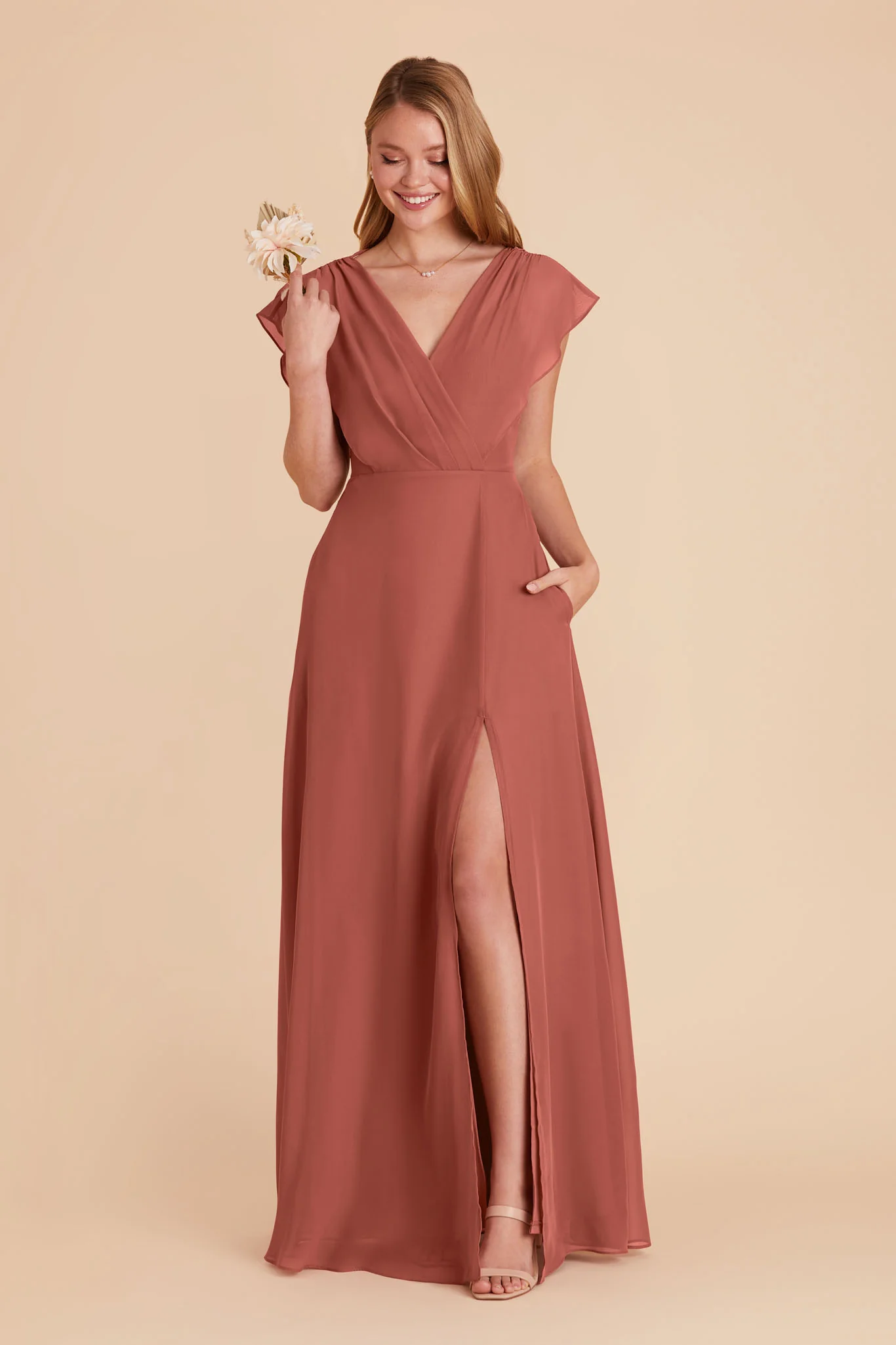 Violet Chiffon Dress - Desert Rose - Image 9