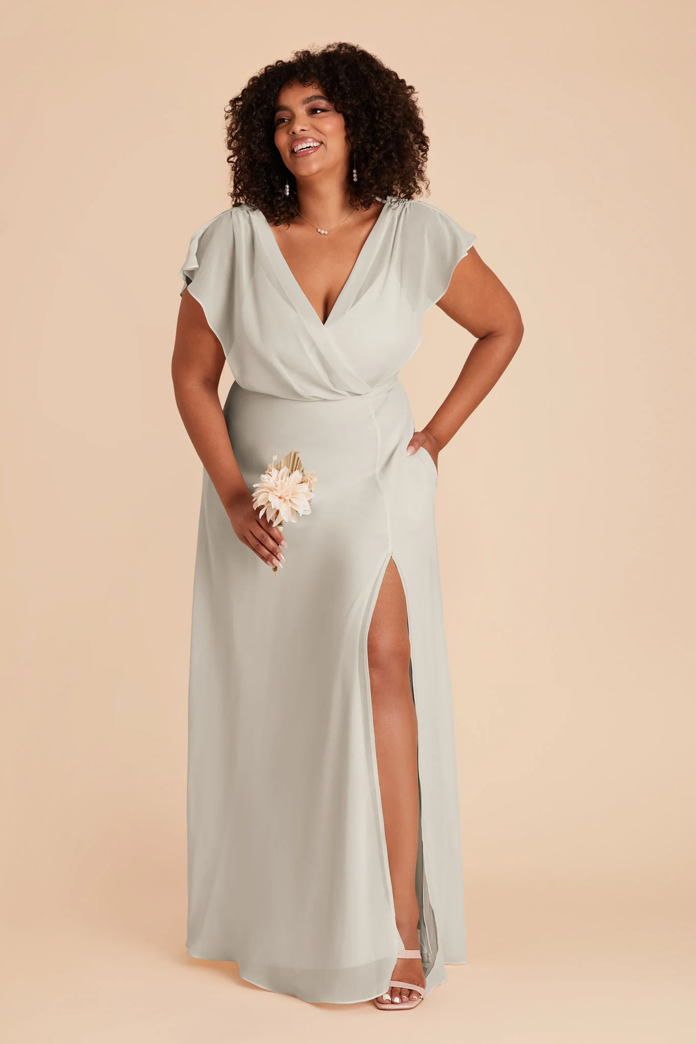 Violet Chiffon Dress - Dove Gray - Image 11