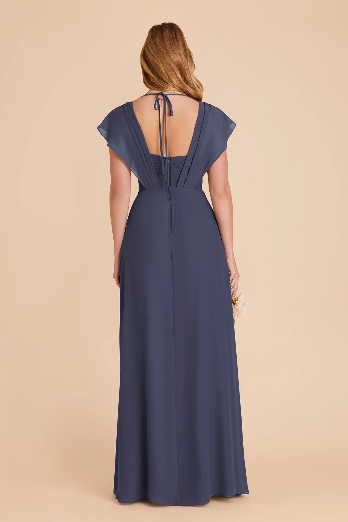 Violet Chiffon Dress - Dusk Blue - Image 5