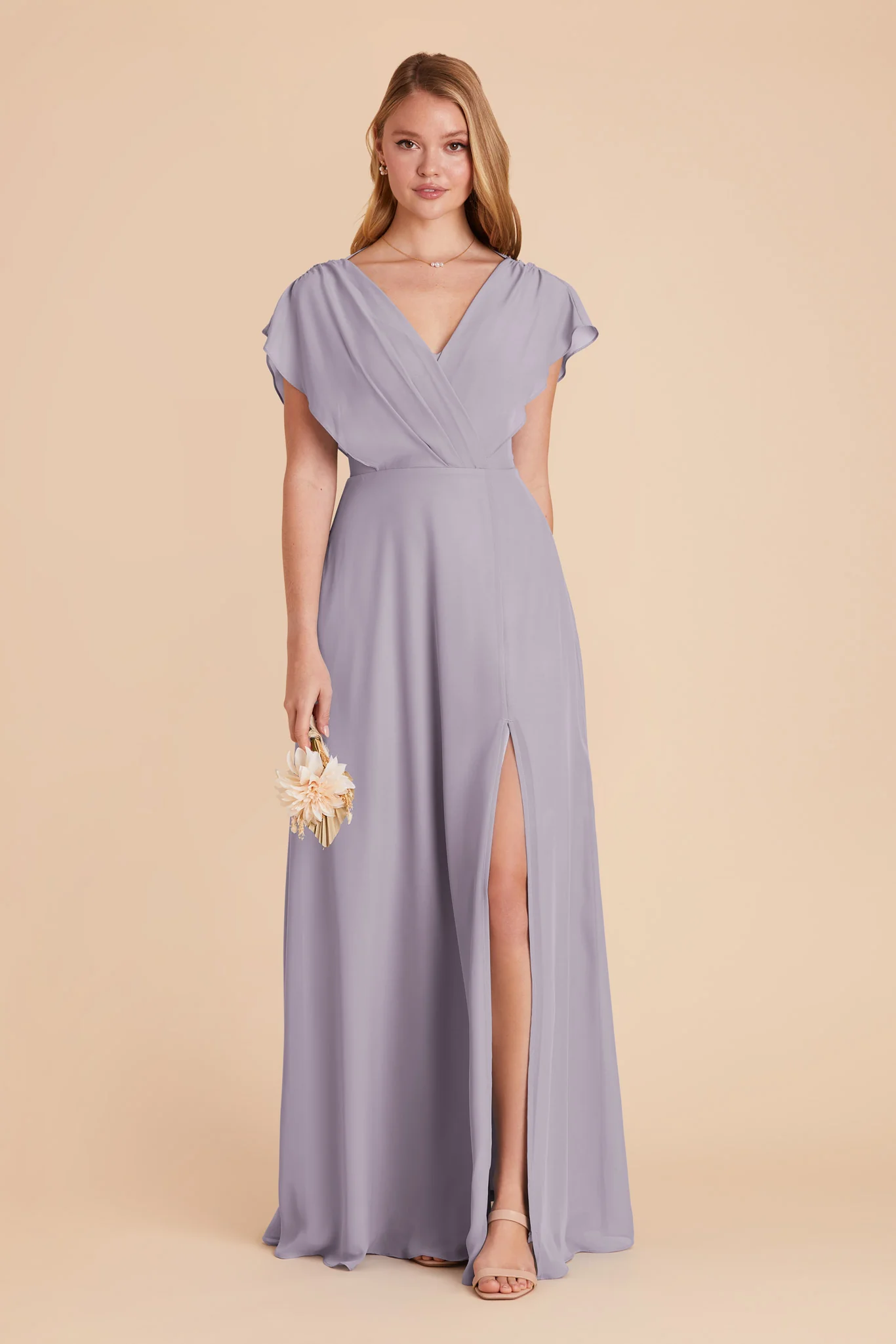 Violet Chiffon Dress - Dusty Lilac - Image 3