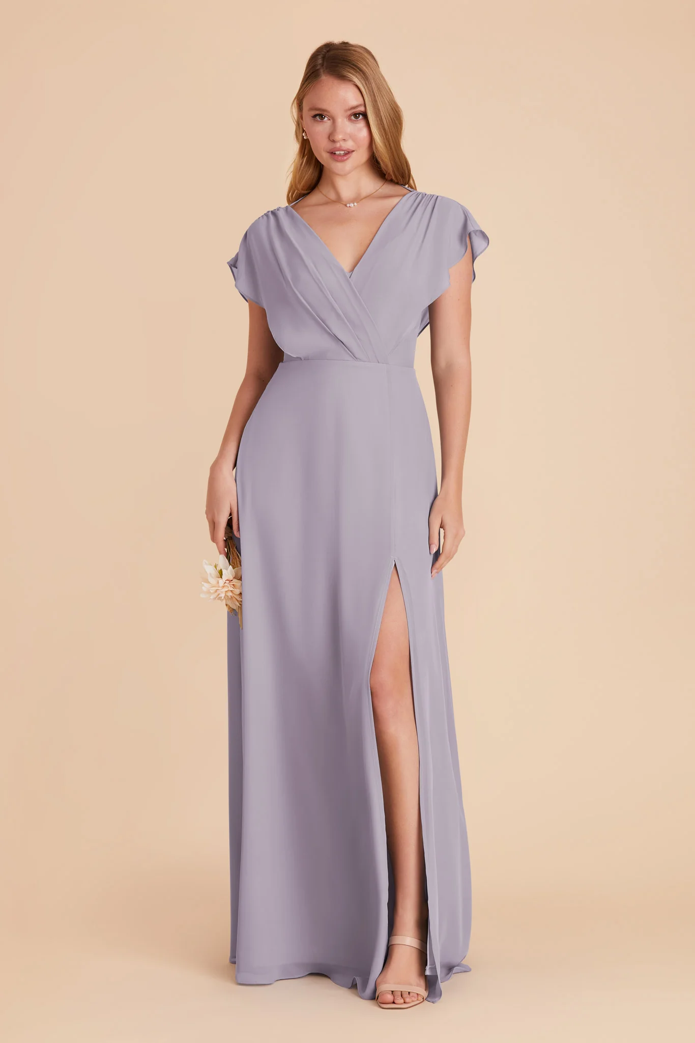 Violet Chiffon Dress - Dusty Lilac - Image 4