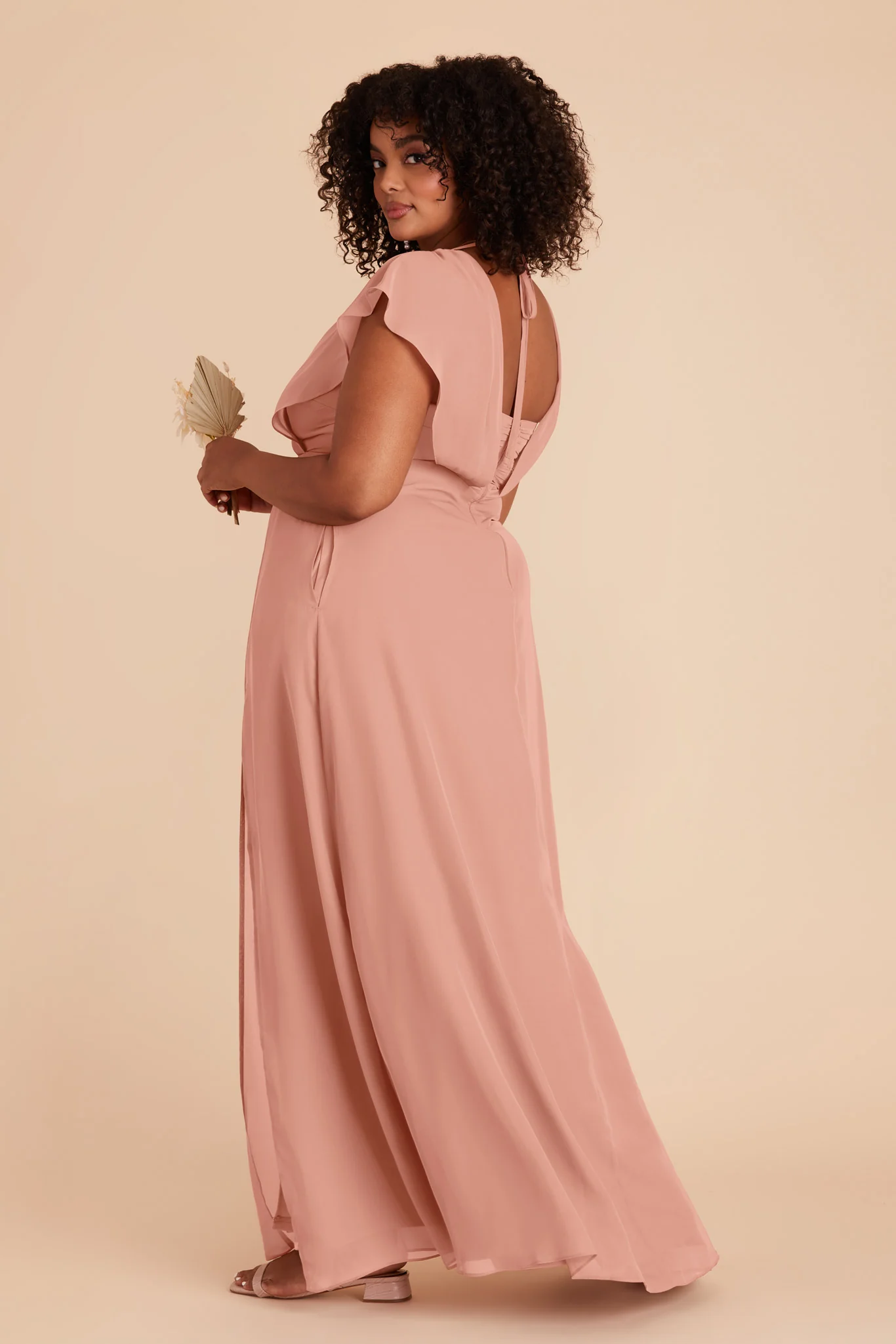 Violet Chiffon Dress - Dusty Rose - Image 16
