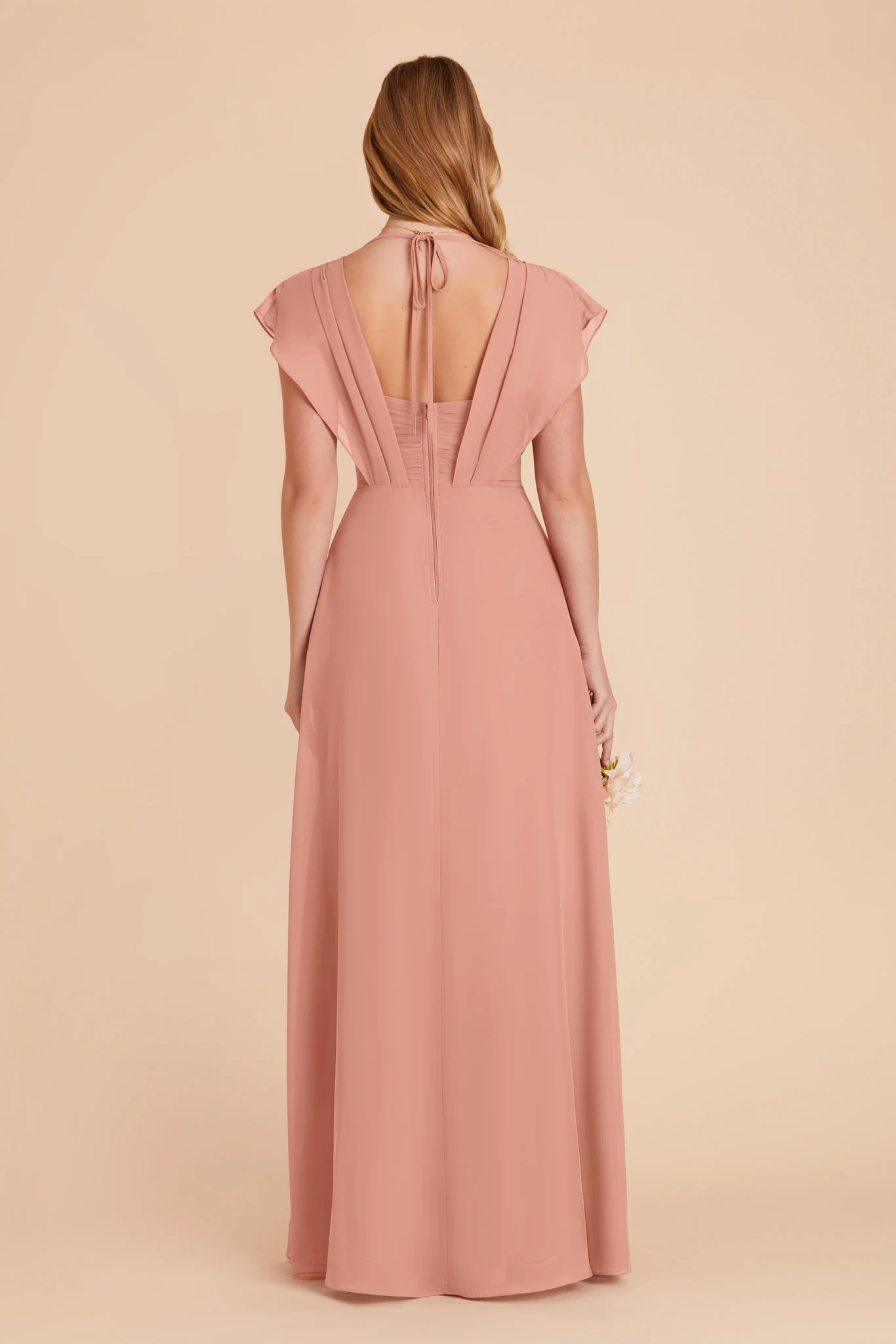 Violet Chiffon Dress - Dusty Rose - Image 17
