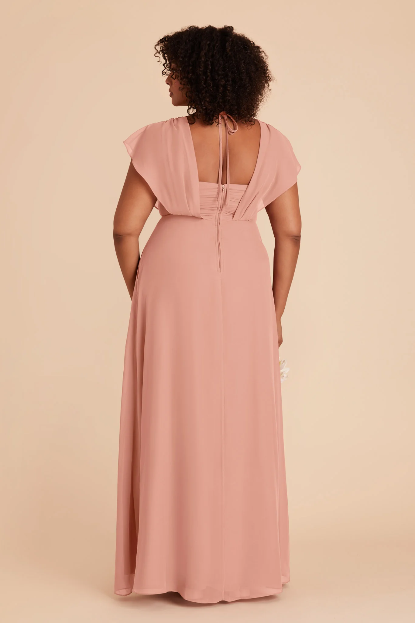 Violet Chiffon Dress - Dusty Rose - Image 18
