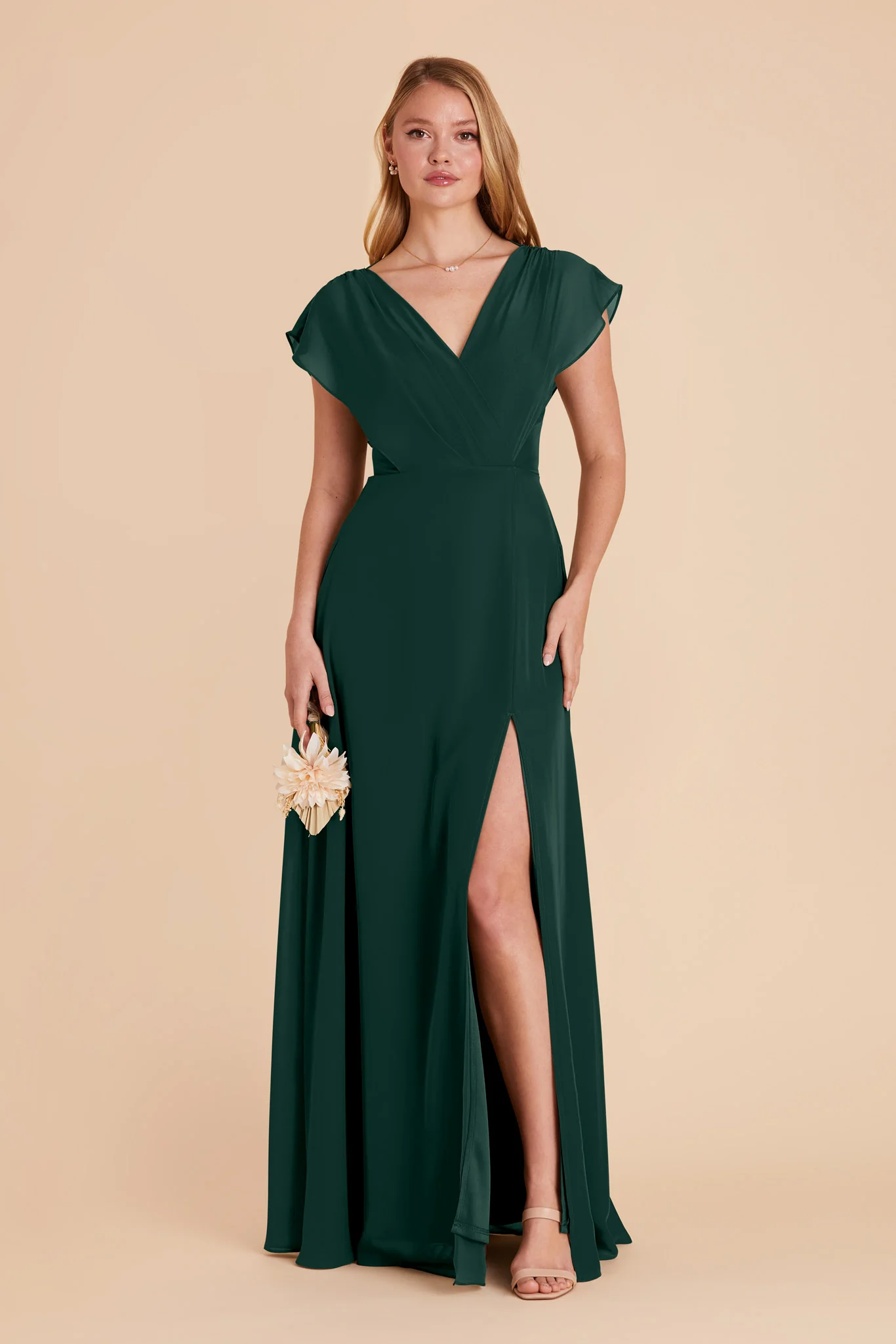 Violet Chiffon Dress - Emerald
