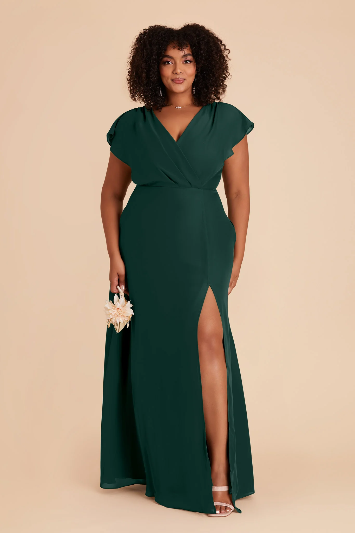 Violet Chiffon Dress - Emerald - Image 10