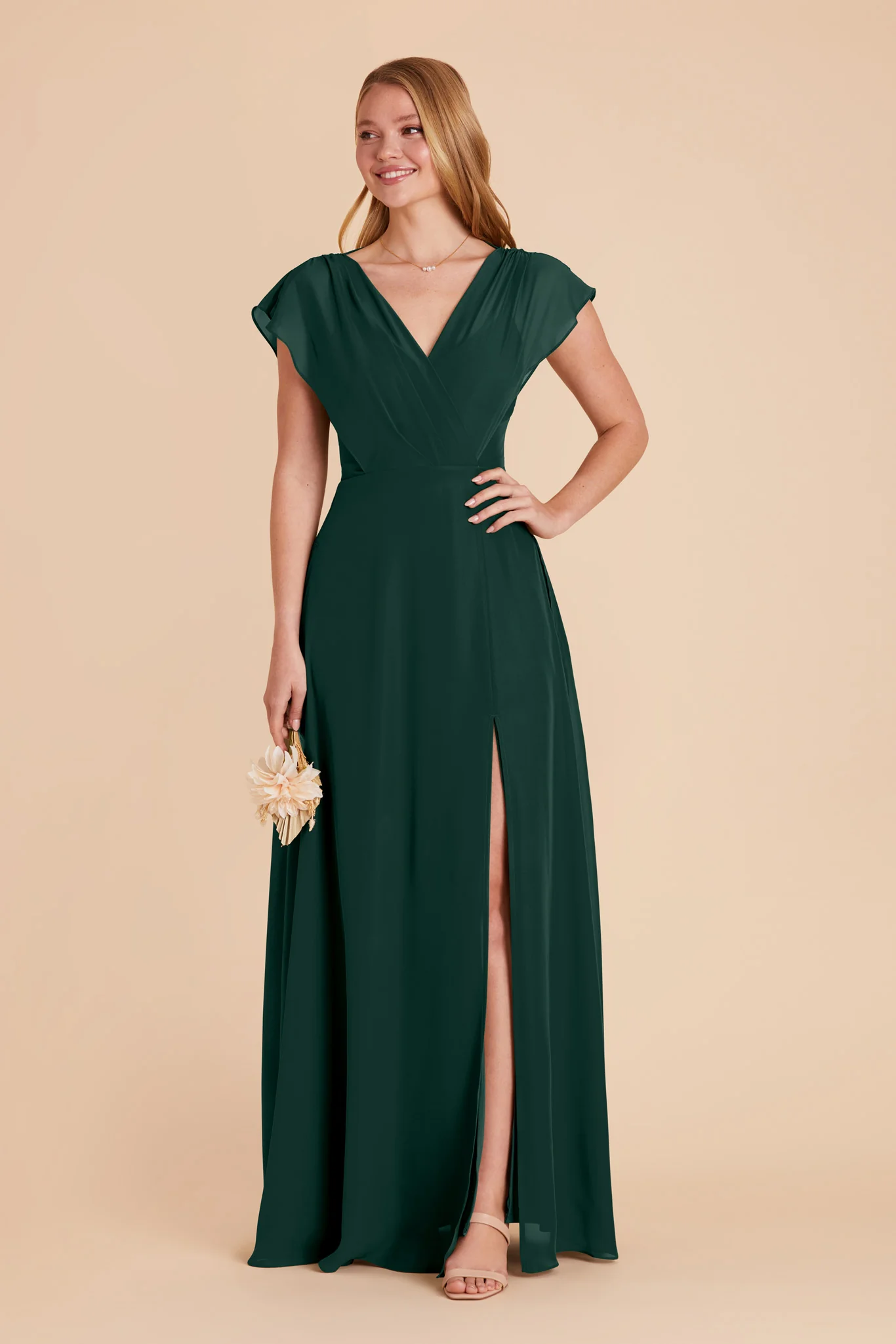 Violet Chiffon Dress - Emerald - Image 6