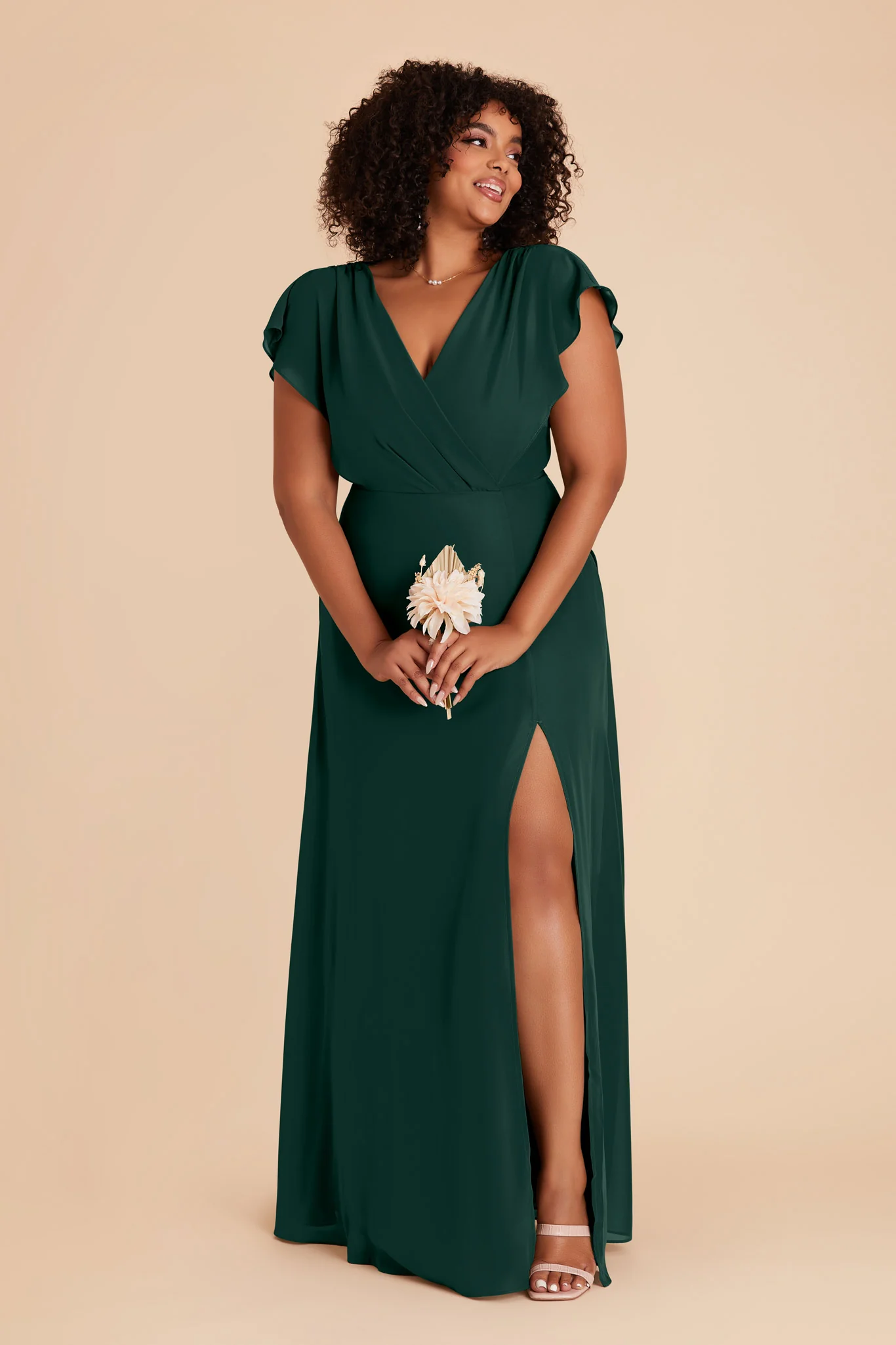 Violet Chiffon Dress - Emerald - Image 8
