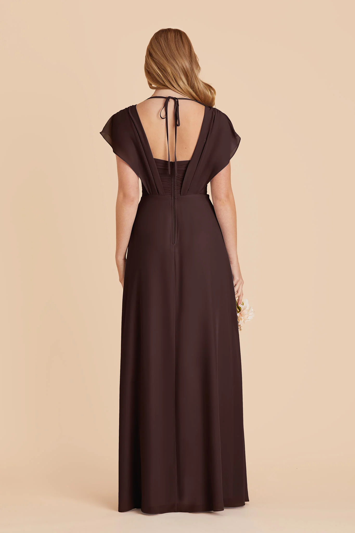 Violet Chiffon Dress - Espresso - Image 5