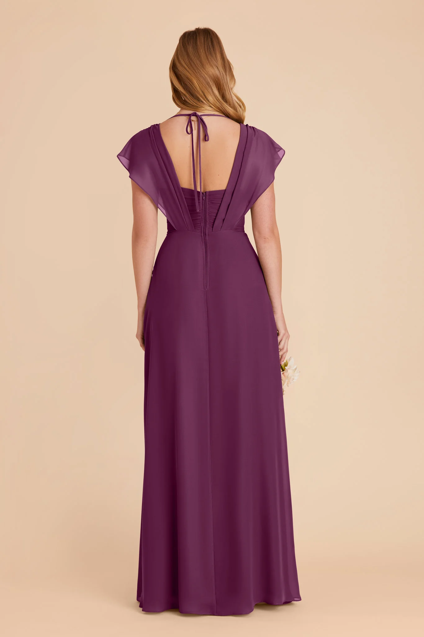 Violet Chiffon Dress - Fig - Image 7