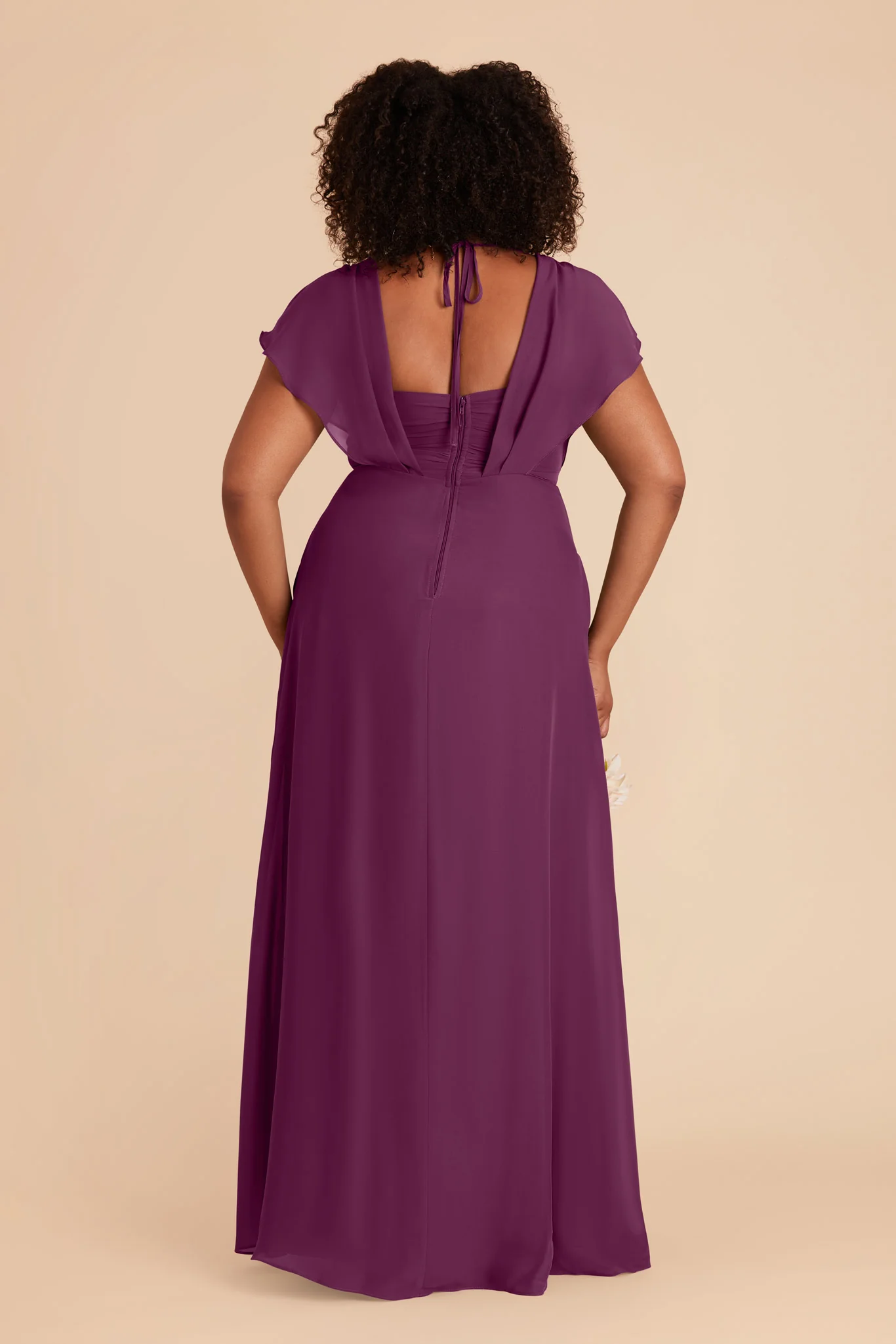 Violet Chiffon Dress - Fig - Image 8