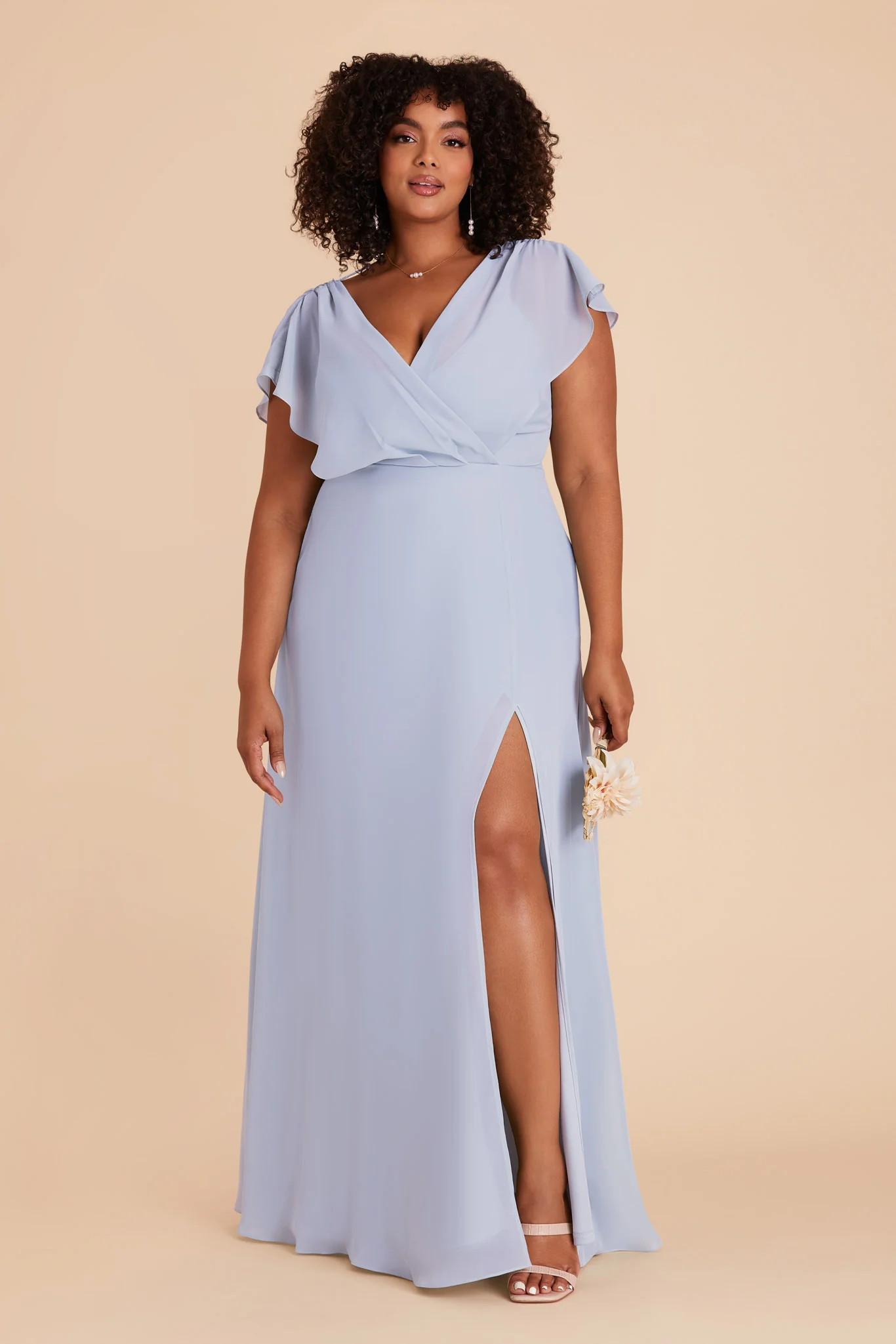 Violet Chiffon Dress - Ice Blue - Image 13