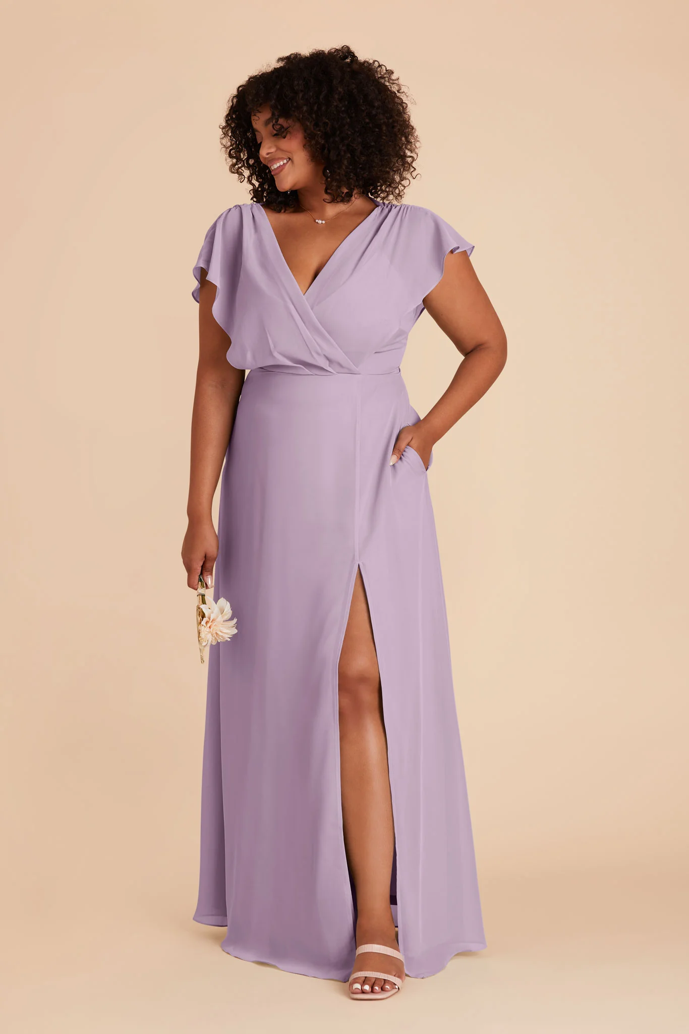 Violet Chiffon Dress - Lavender - Image 17