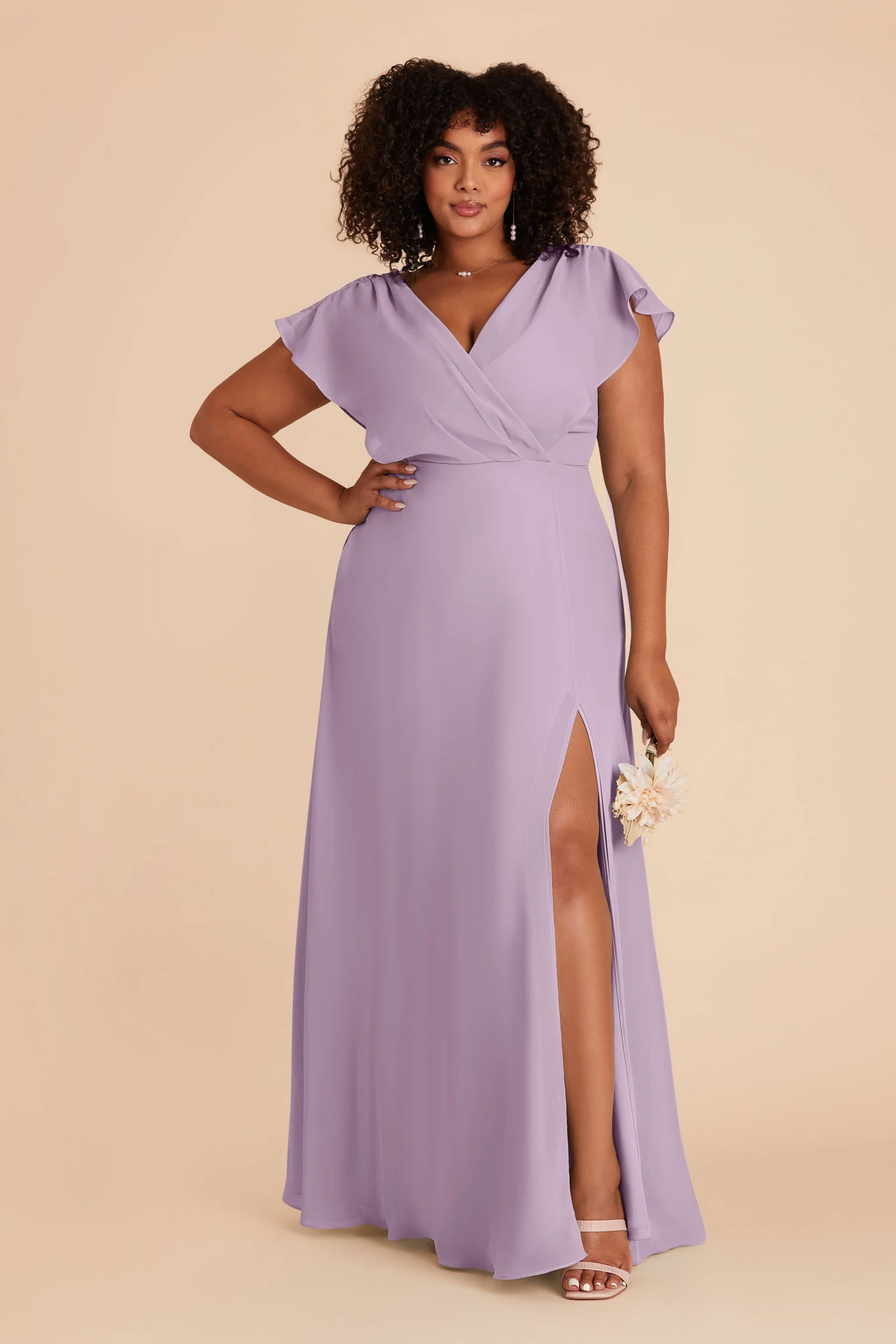 Violet Chiffon Dress - Lavender - Image 2