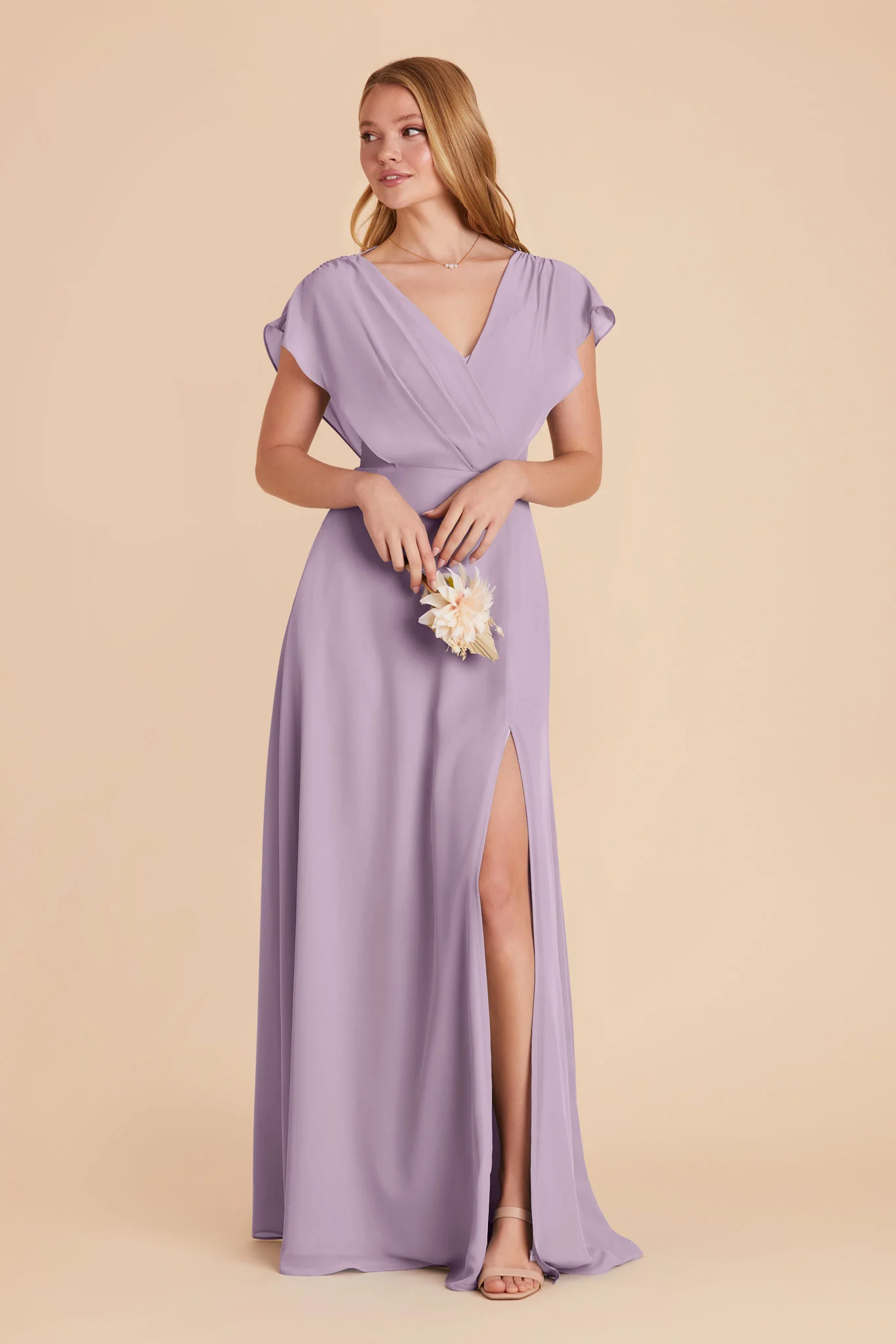 Violet Chiffon Dress - Lavender - Image 3