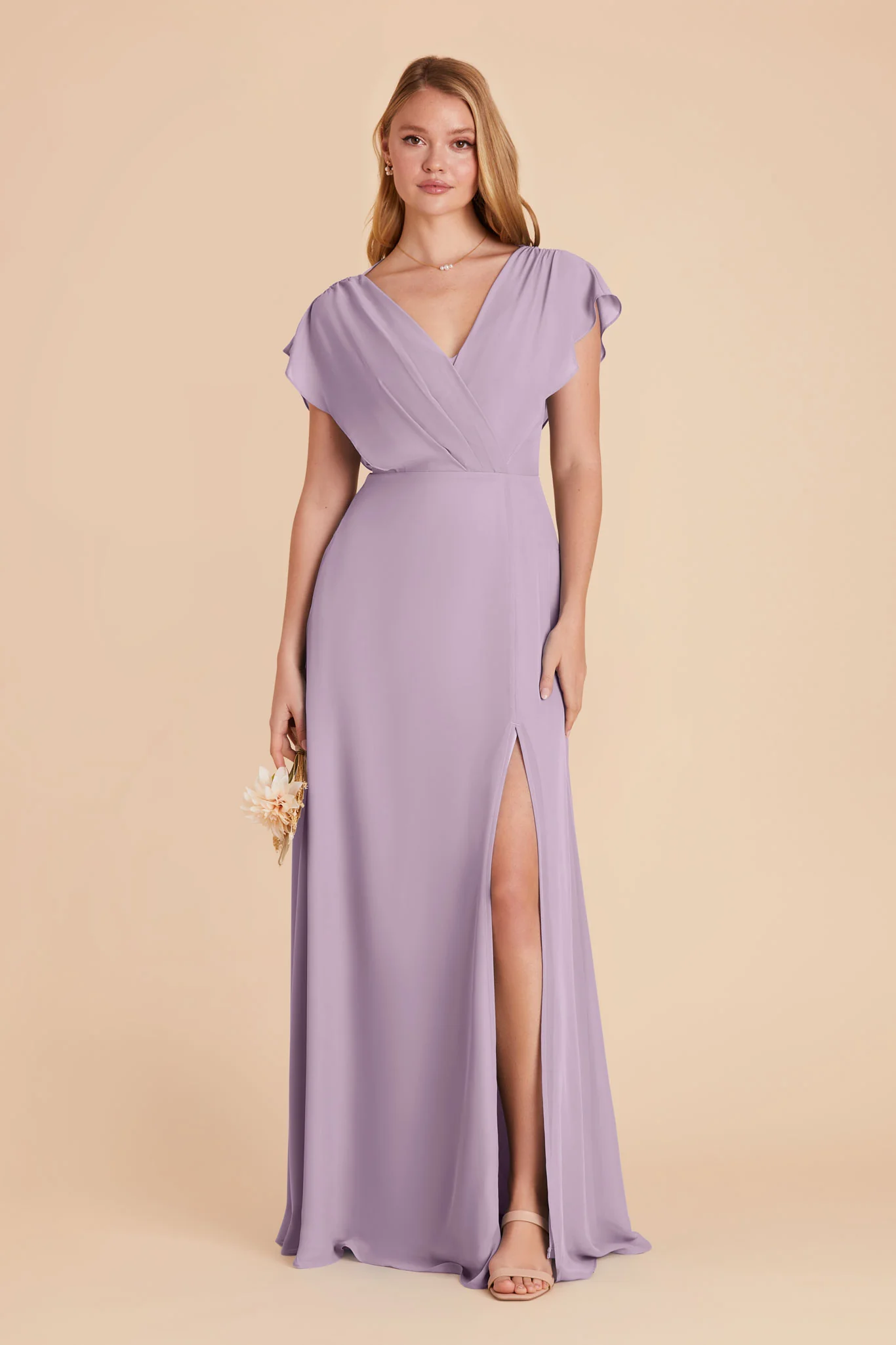 Violet Chiffon Dress - Lavender - Image 4