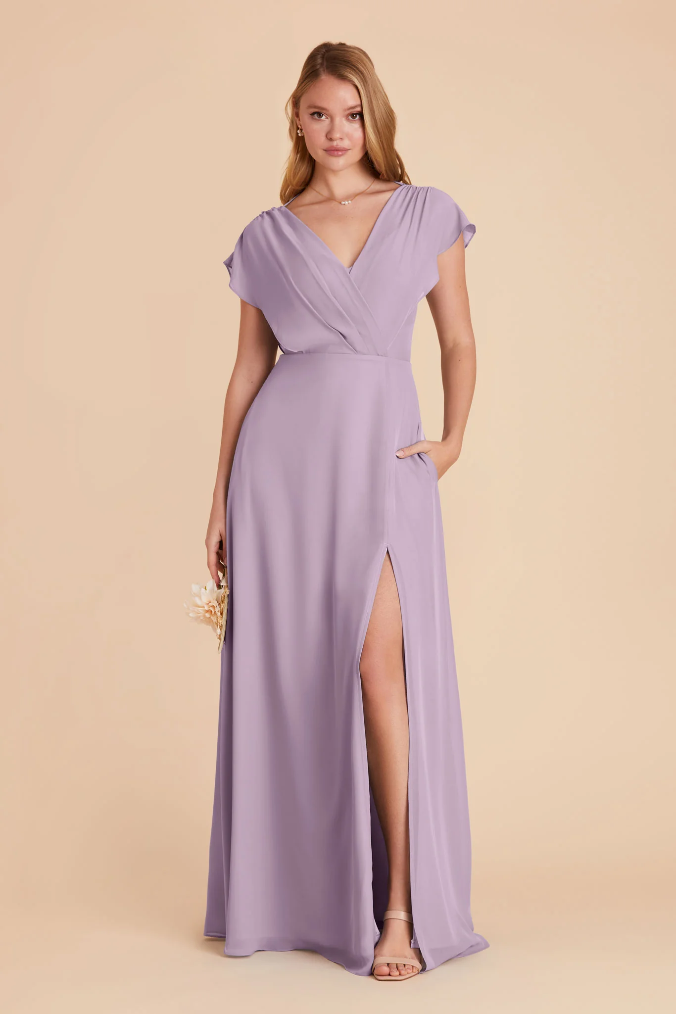 Violet Chiffon Dress - Lavender - Image 6