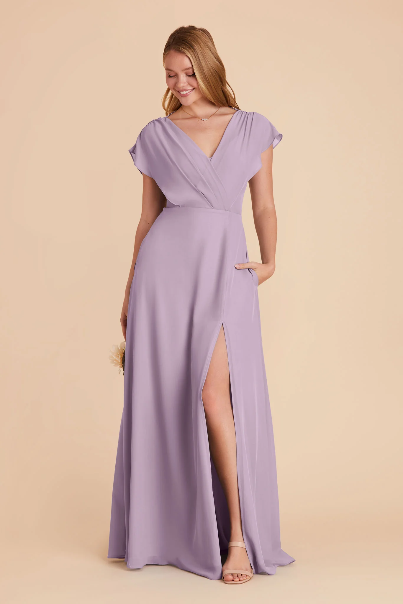 Violet Chiffon Dress - Lavender - Image 8
