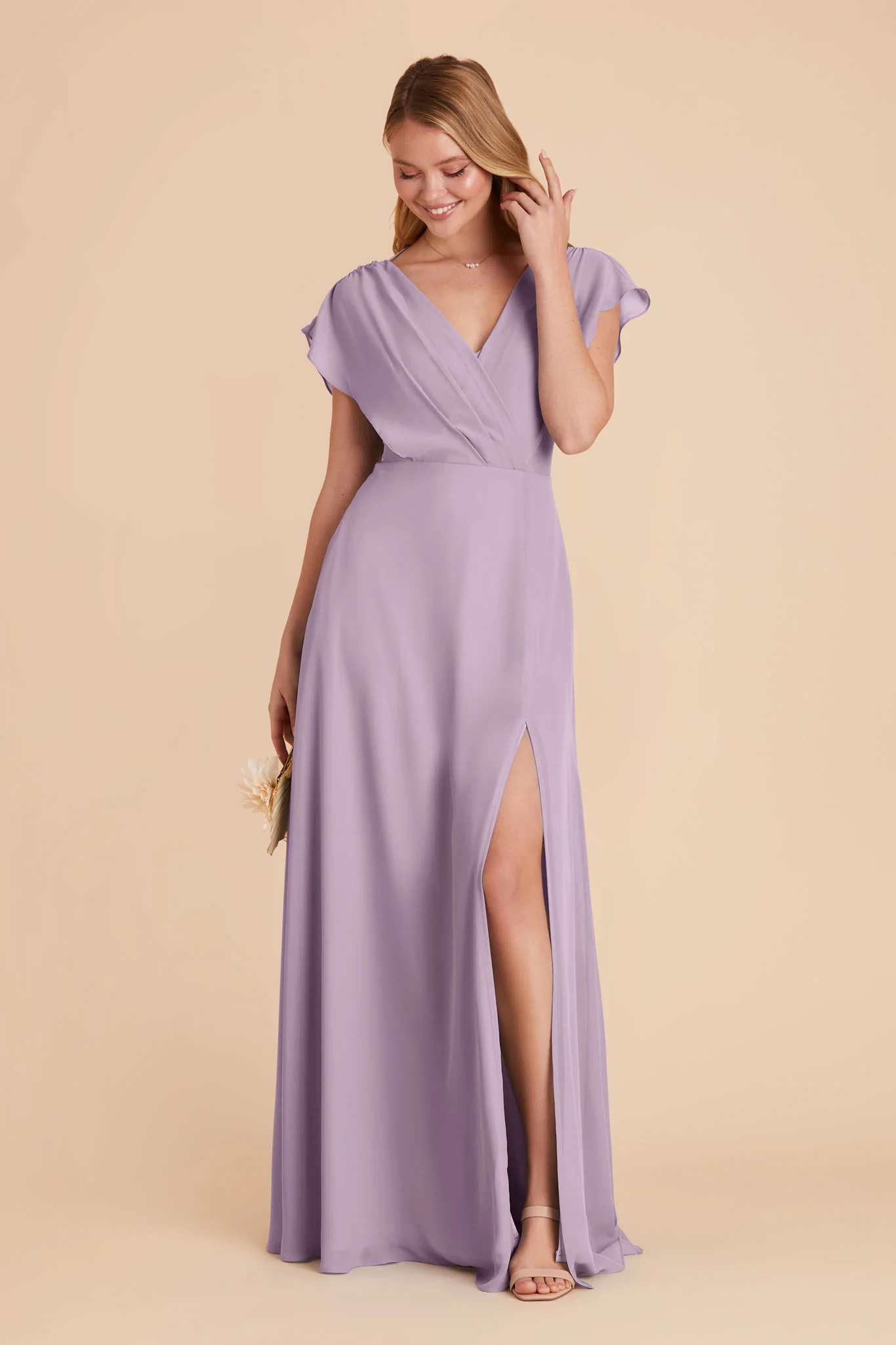 Violet Chiffon Dress - Lavender - Image 9