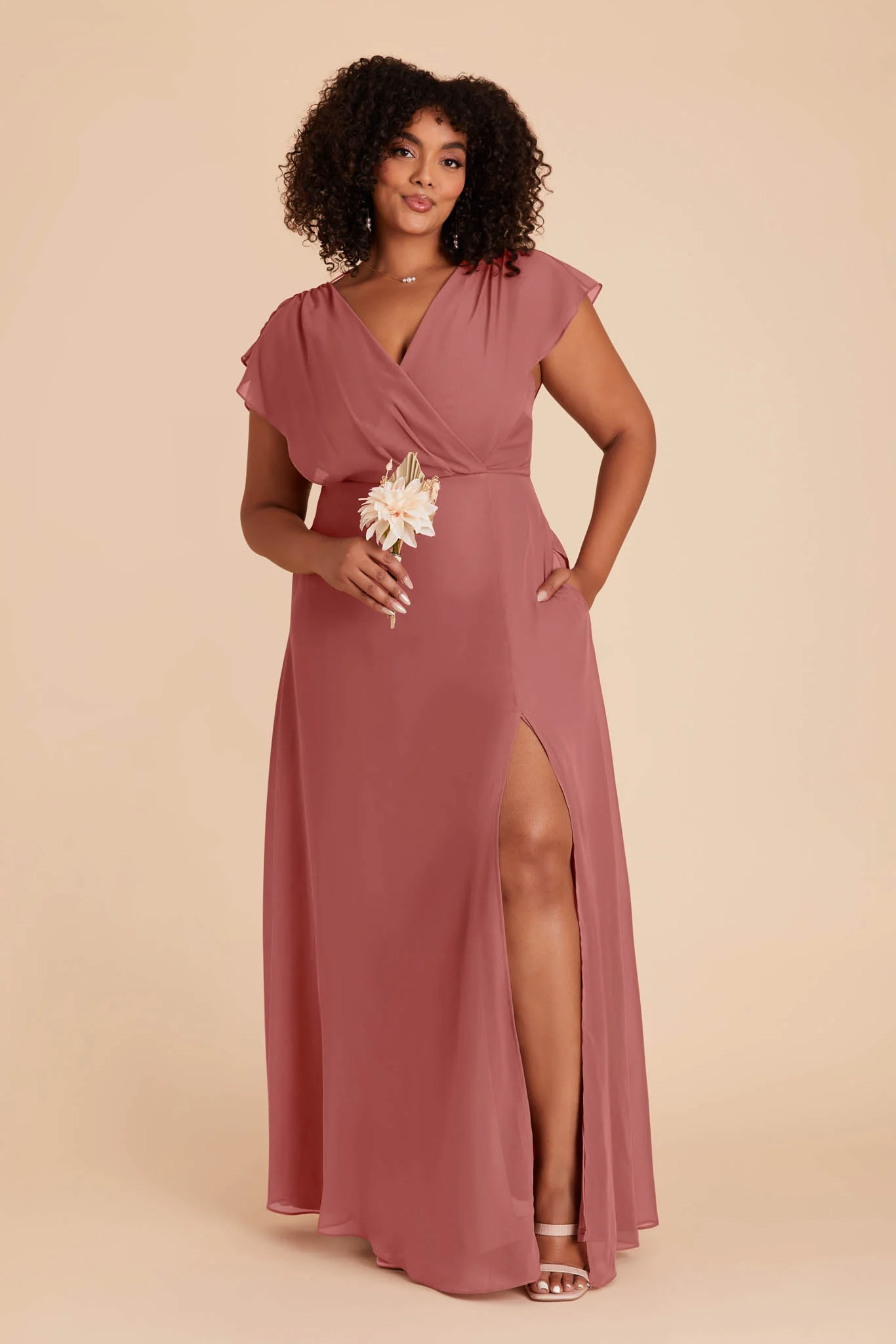 Violet Chiffon Dress - Mulberry - Image 2
