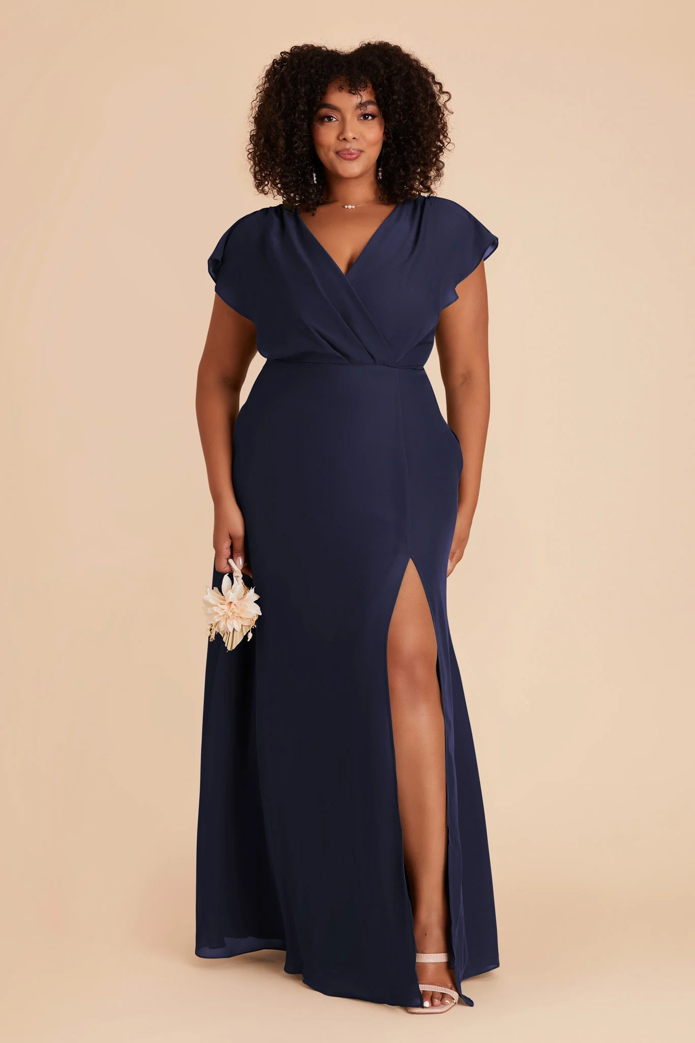 Violet Chiffon Dress - Navy - Image 2