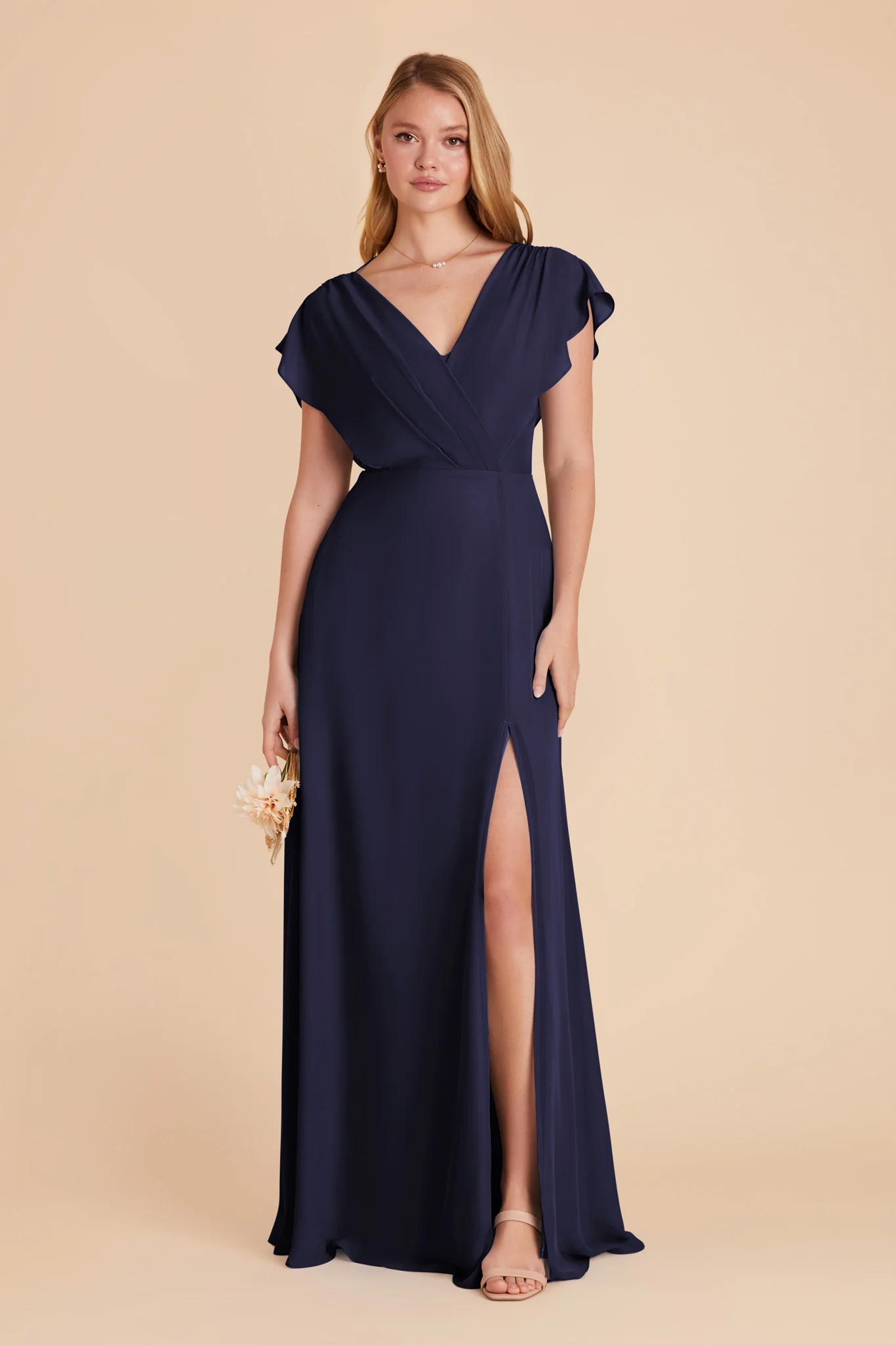 Violet Chiffon Dress - Navy - Image 4