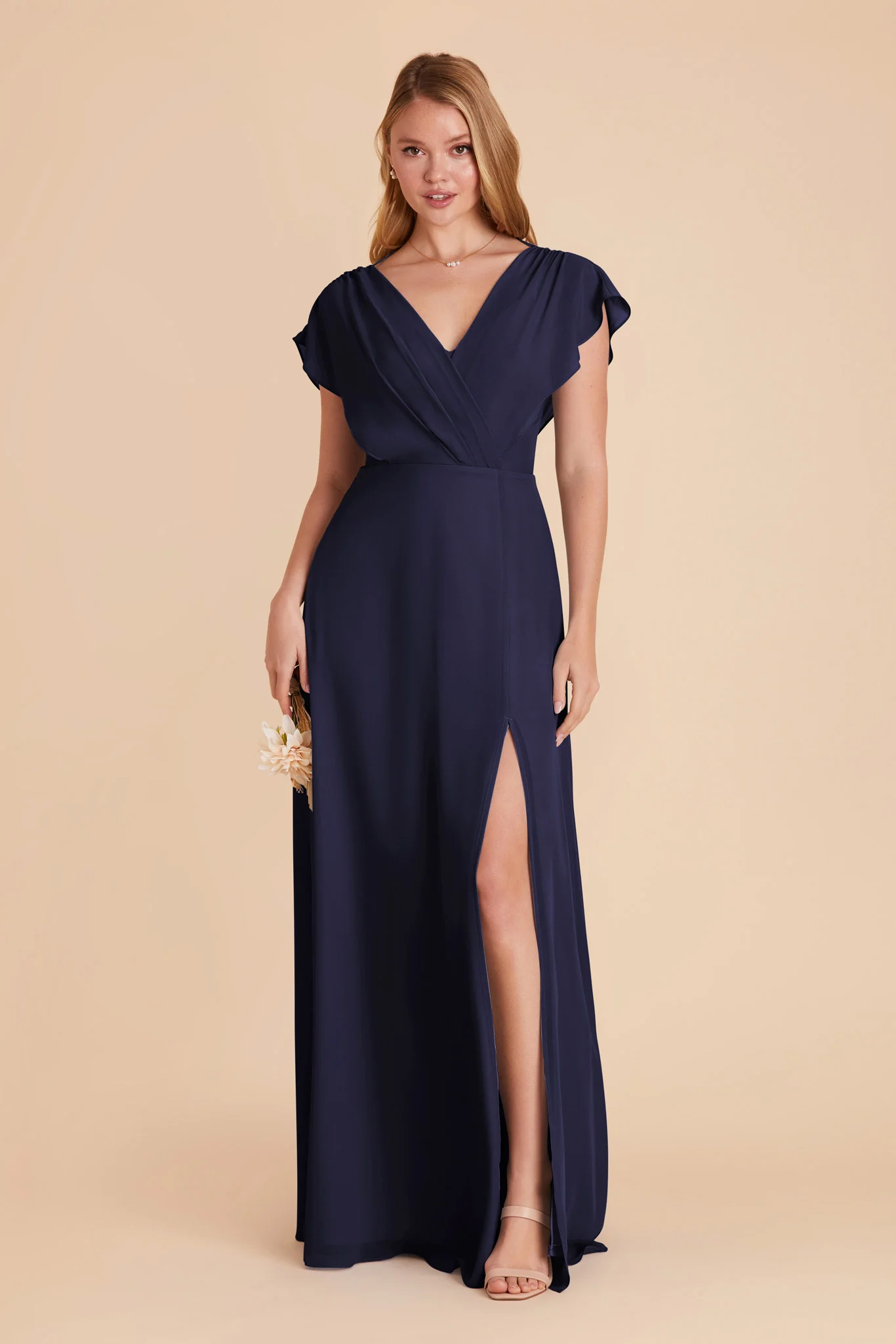 Violet Chiffon Dress - Navy - Image 5