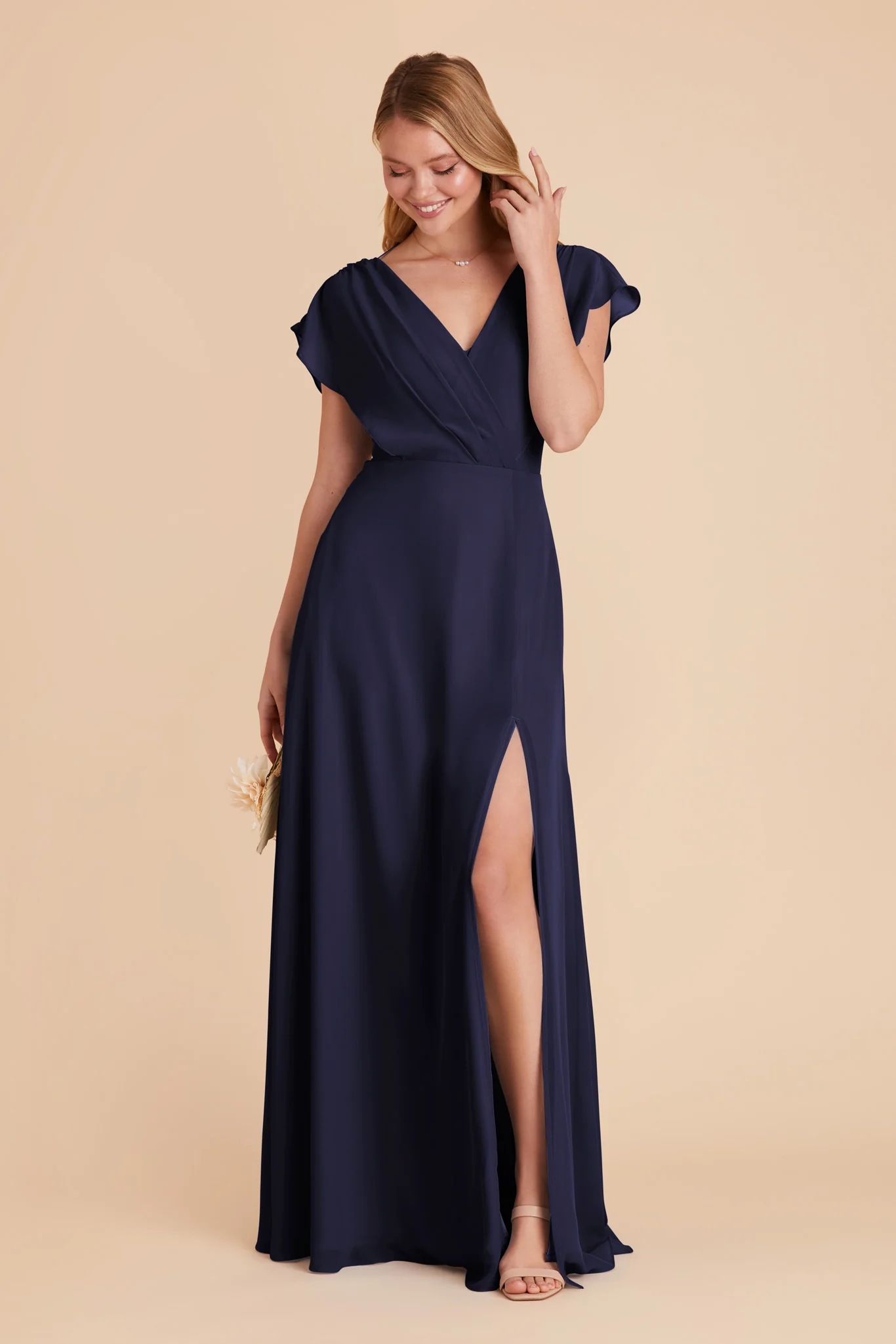Violet Chiffon Dress - Navy - Image 8