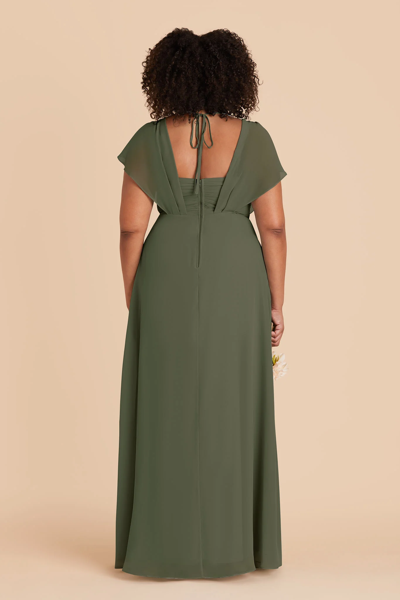 Violet Chiffon Dress - Olive - Image 6
