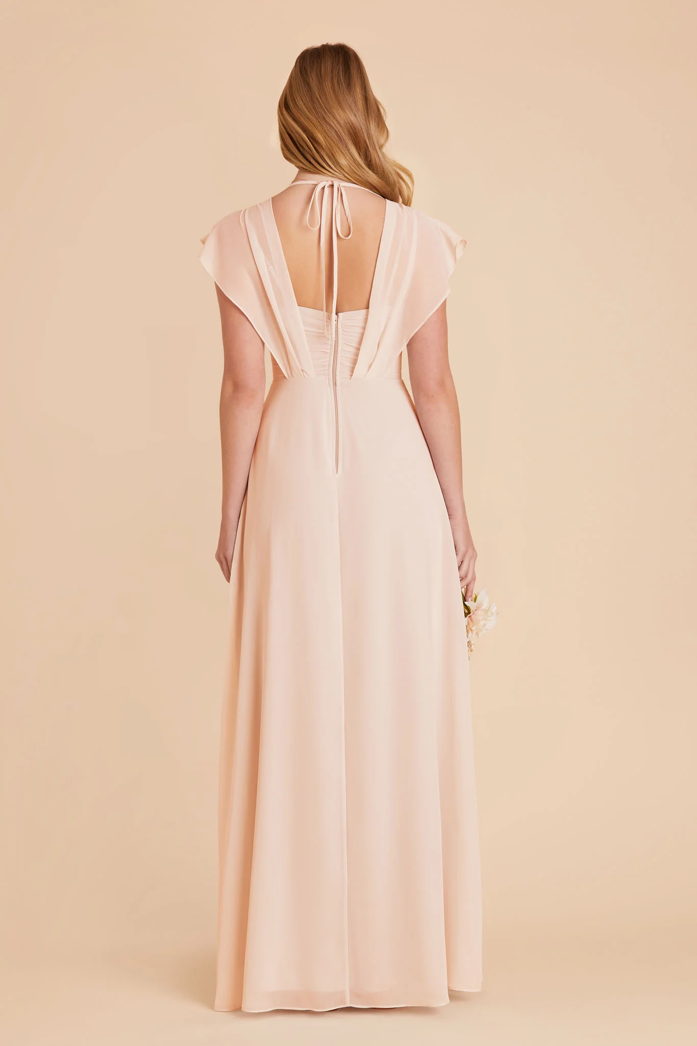 Violet Chiffon Dress - Pale Blush - Image 16